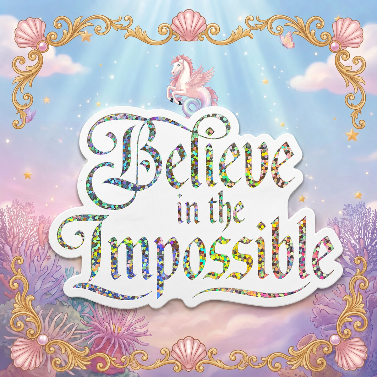 “Believe in the Impossible” Sparkling Paper Charm