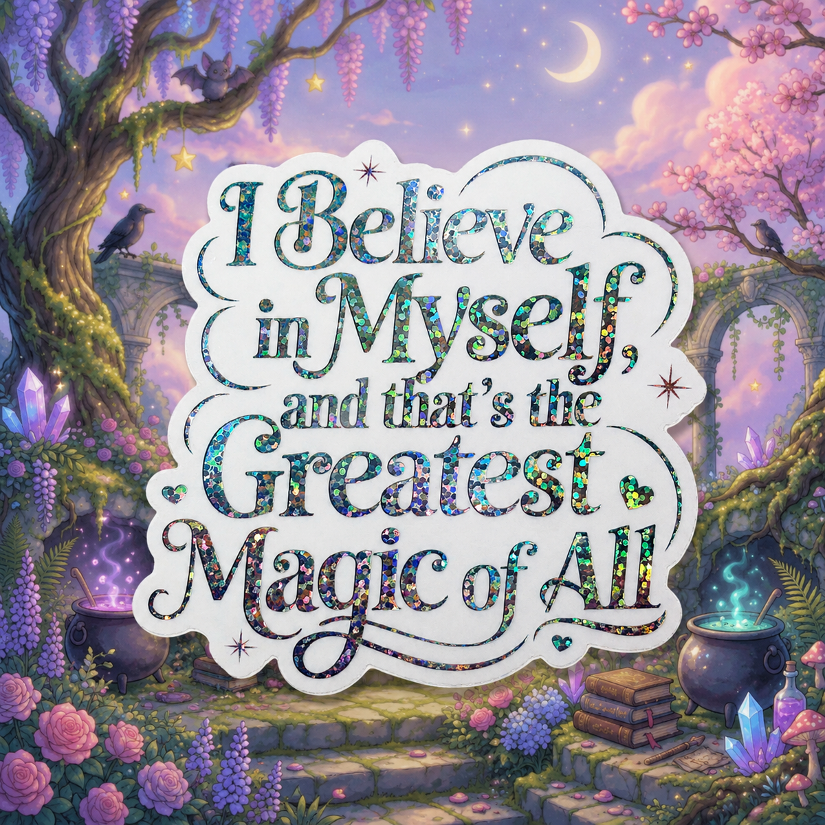 “I Believe in Myself, and That’s the Greatest Magic of All” Sparkling Paper Charm
