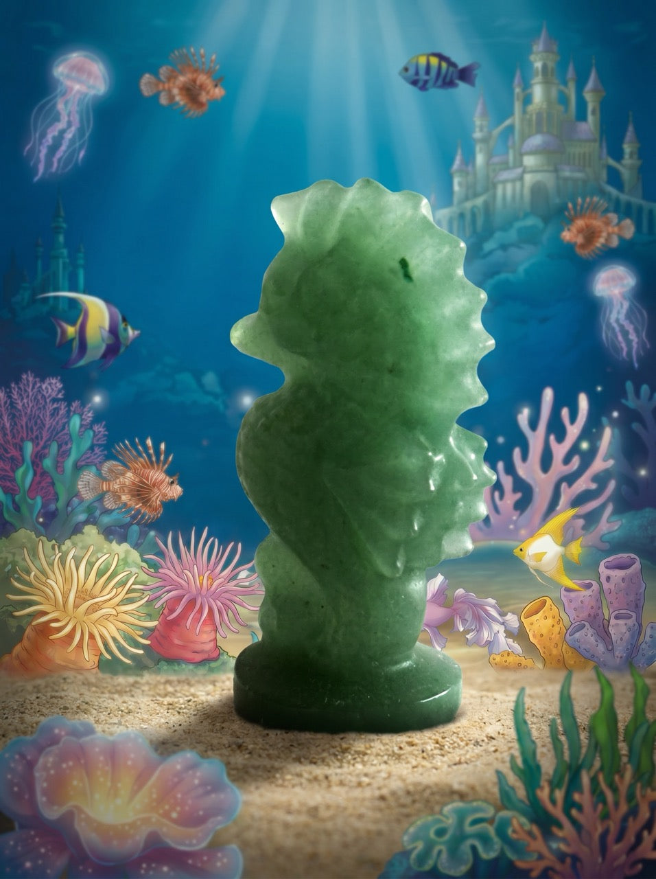 Oceanic Jade Seahorse Sculpture Collector's Piece