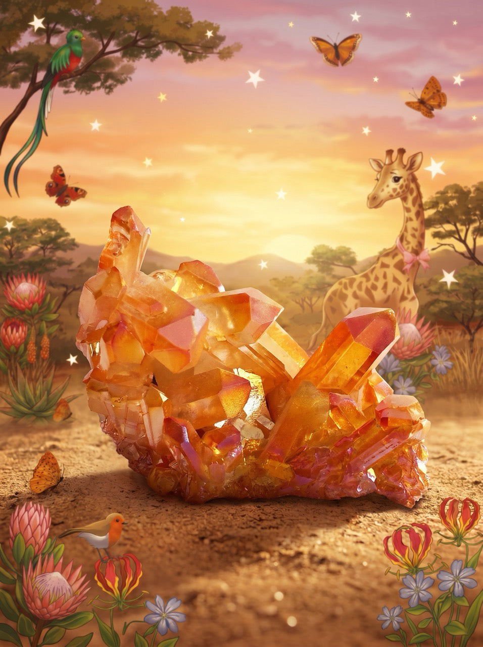 Golden Savanna Cluster Quartz – Collector's Piece