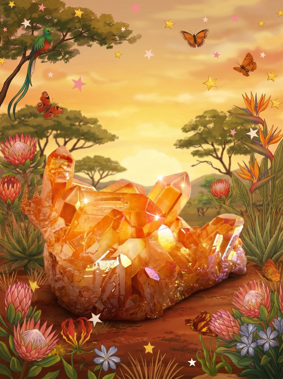 Golden Savanna Cluster Quartz – Collector's Piece