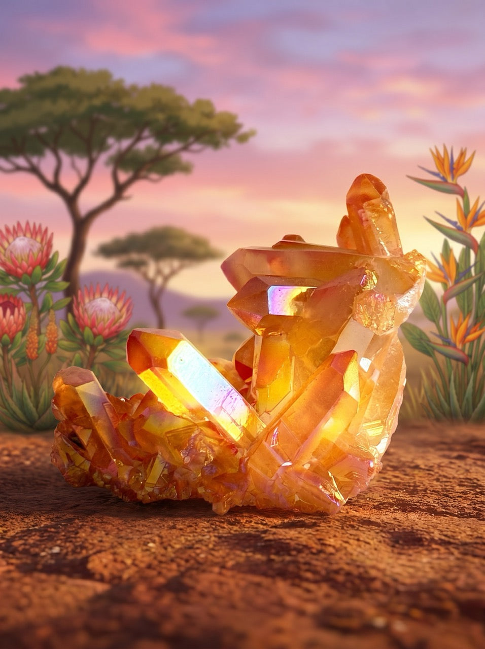 Golden Savanna Cluster Quartz – Collector's Piece