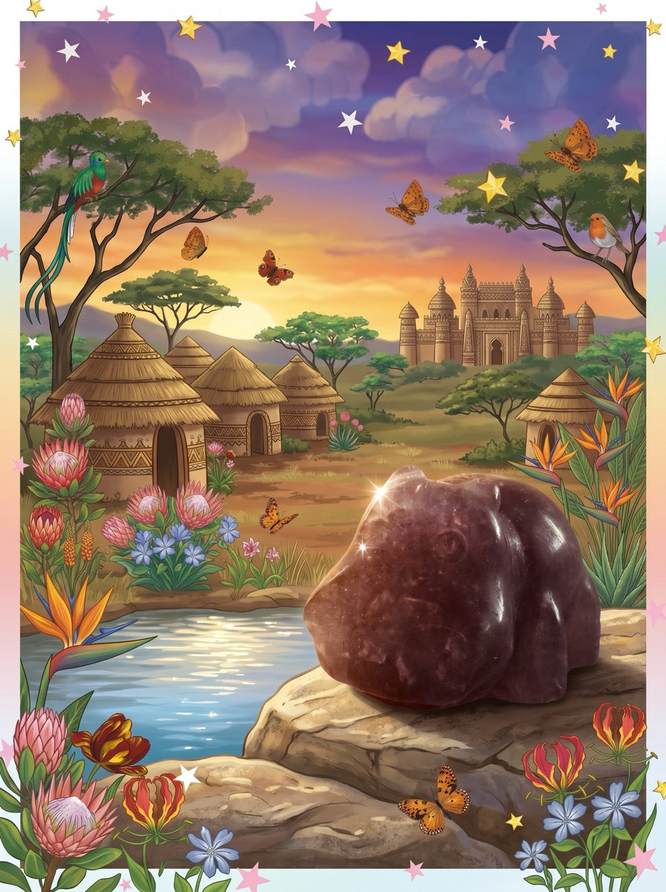 Strawberry Quartz Hippo Crystal – Collector's Piece