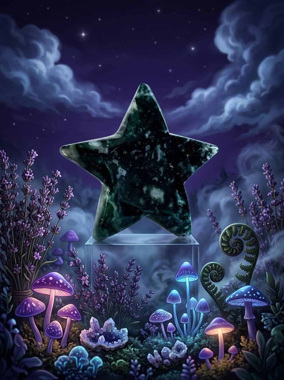 Moss Agate Witchwood Star Collector's Piece