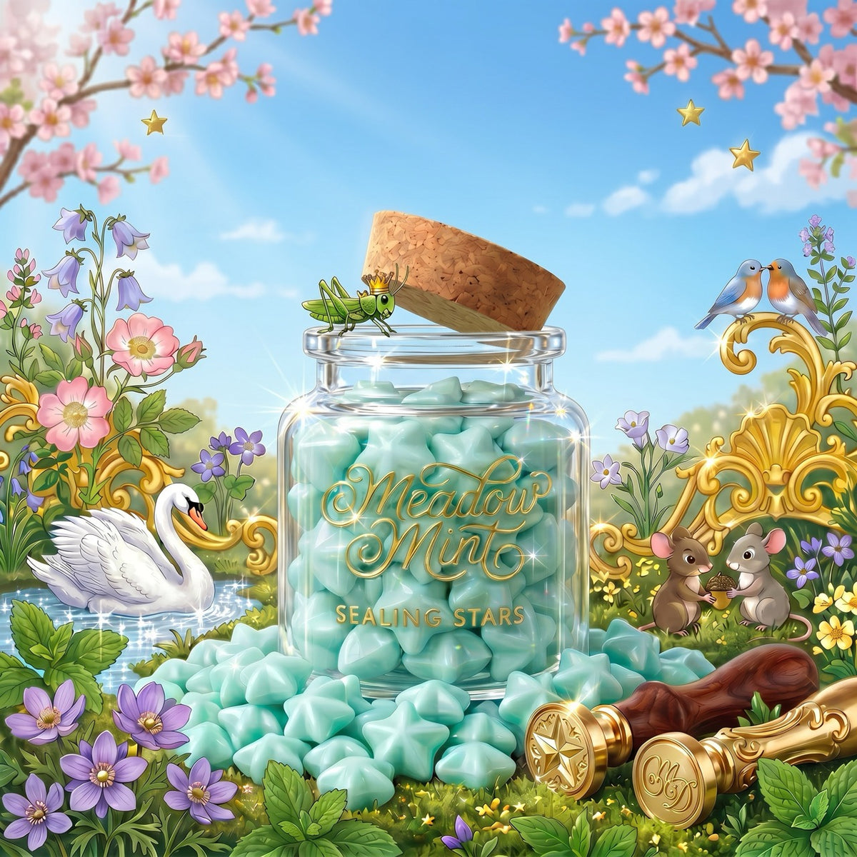 Meadow Mint Sealing Stars – Wax Sealing Beads