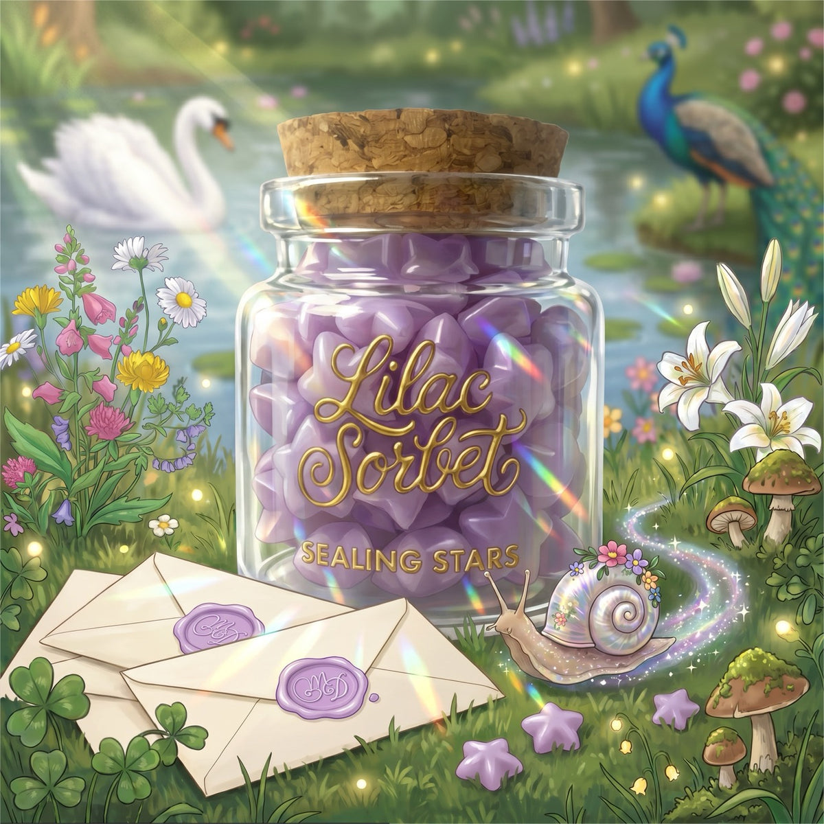 Lilac Sorbet Sealing Stars – Wax Sealing Beads