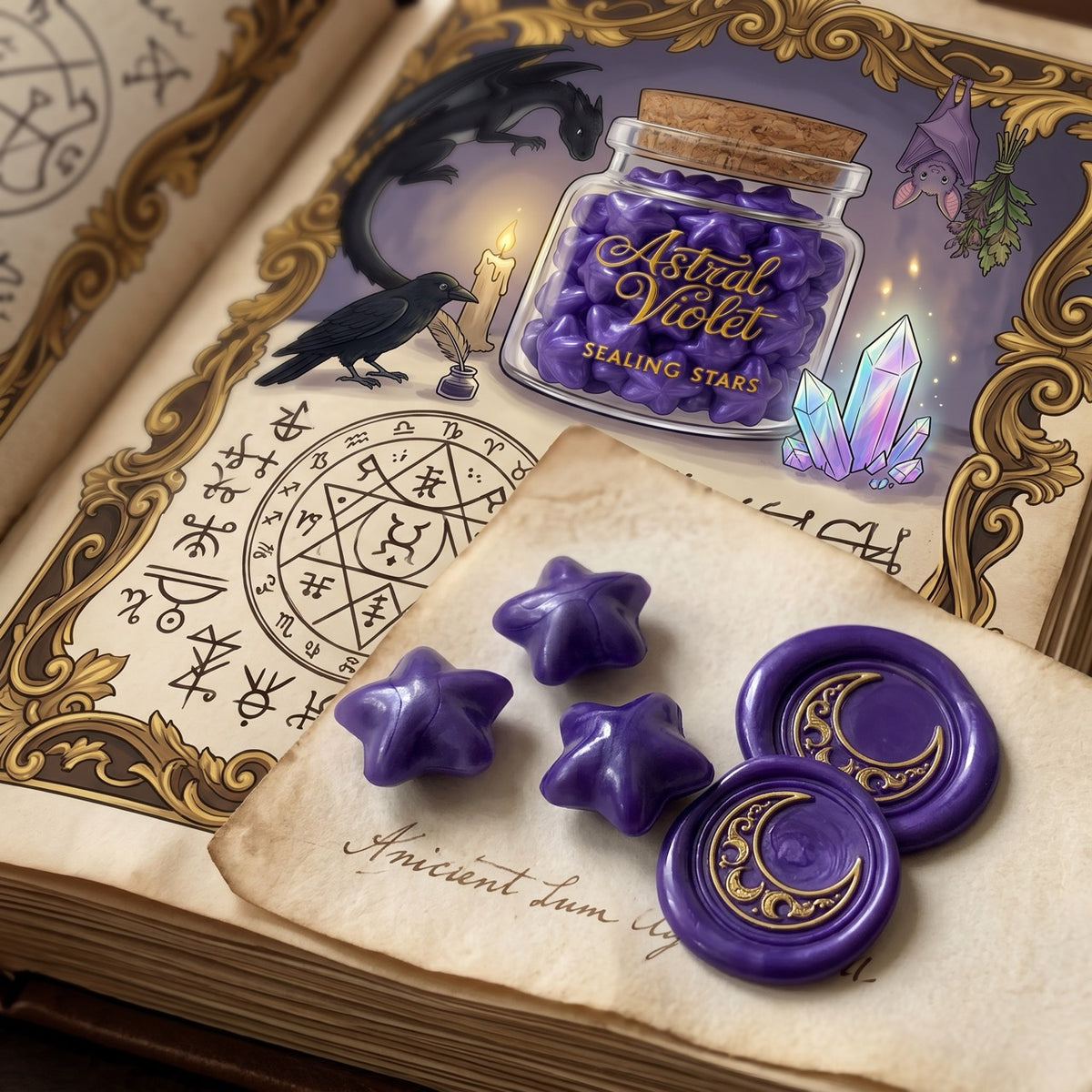 Astral Violet Sealing Stars – Wax Sealing Beads