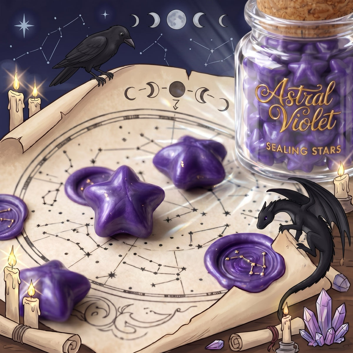 Astral Violet Sealing Stars – Wax Sealing Beads
