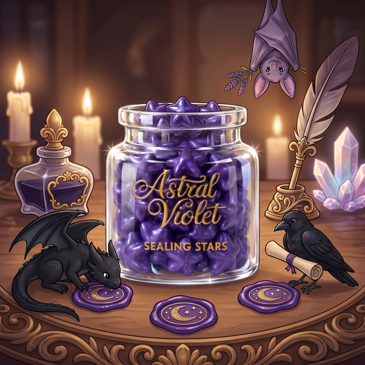Astral Violet Sealing Stars – Wax Sealing Beads
