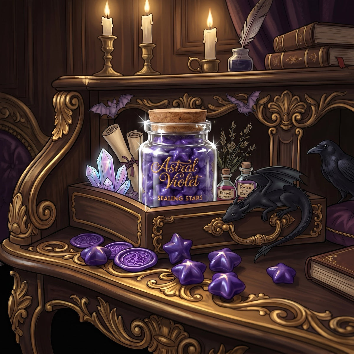 Astral Violet Sealing Stars – Wax Sealing Beads