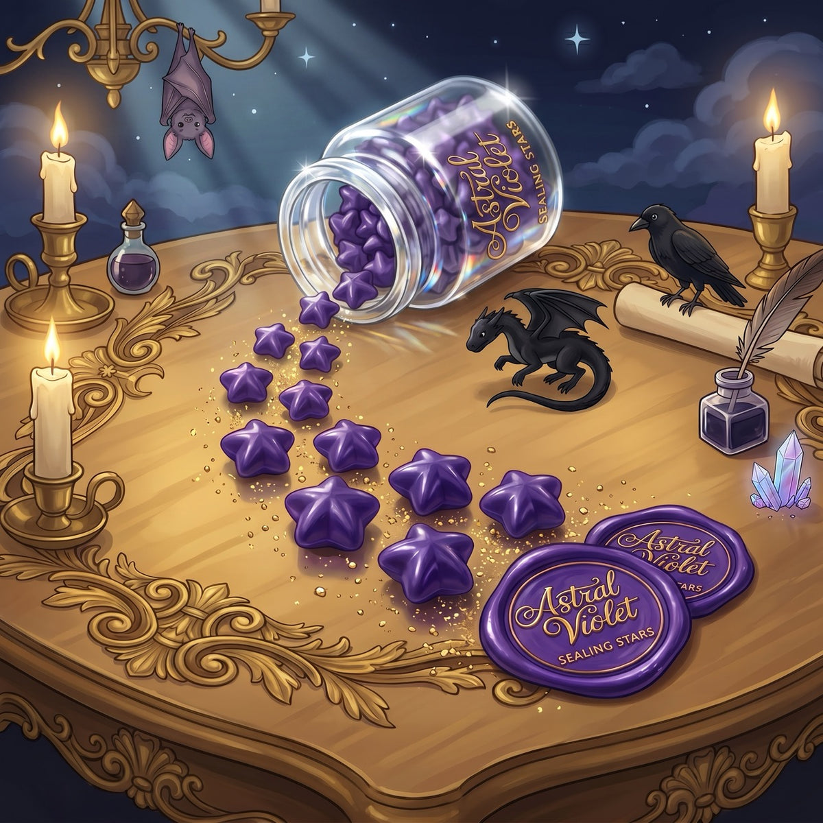 Astral Violet Sealing Stars – Wax Sealing Beads