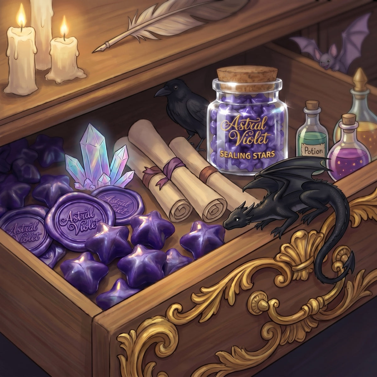 Astral Violet Sealing Stars – Wax Sealing Beads