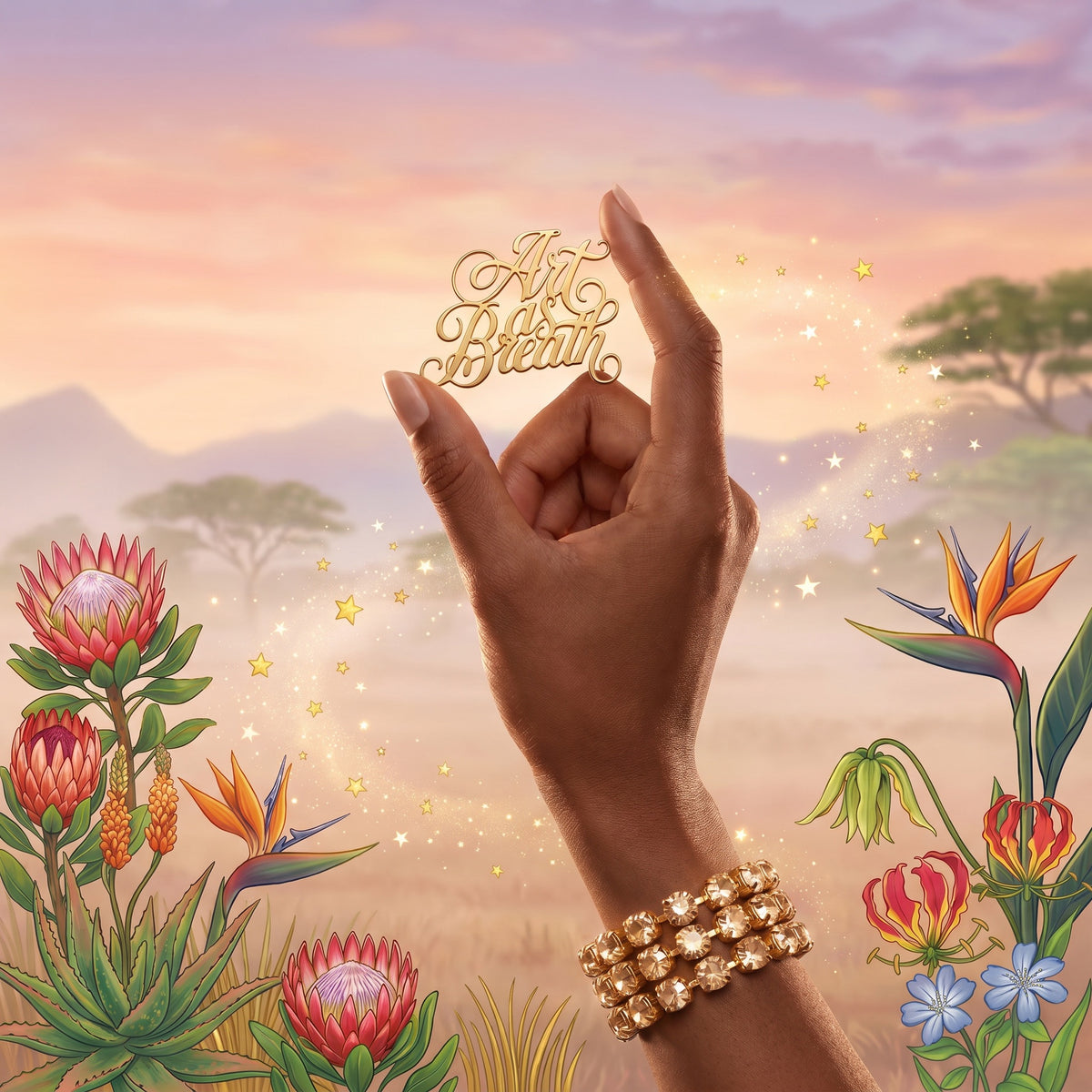 Art as Breath Gold Enamel Pin