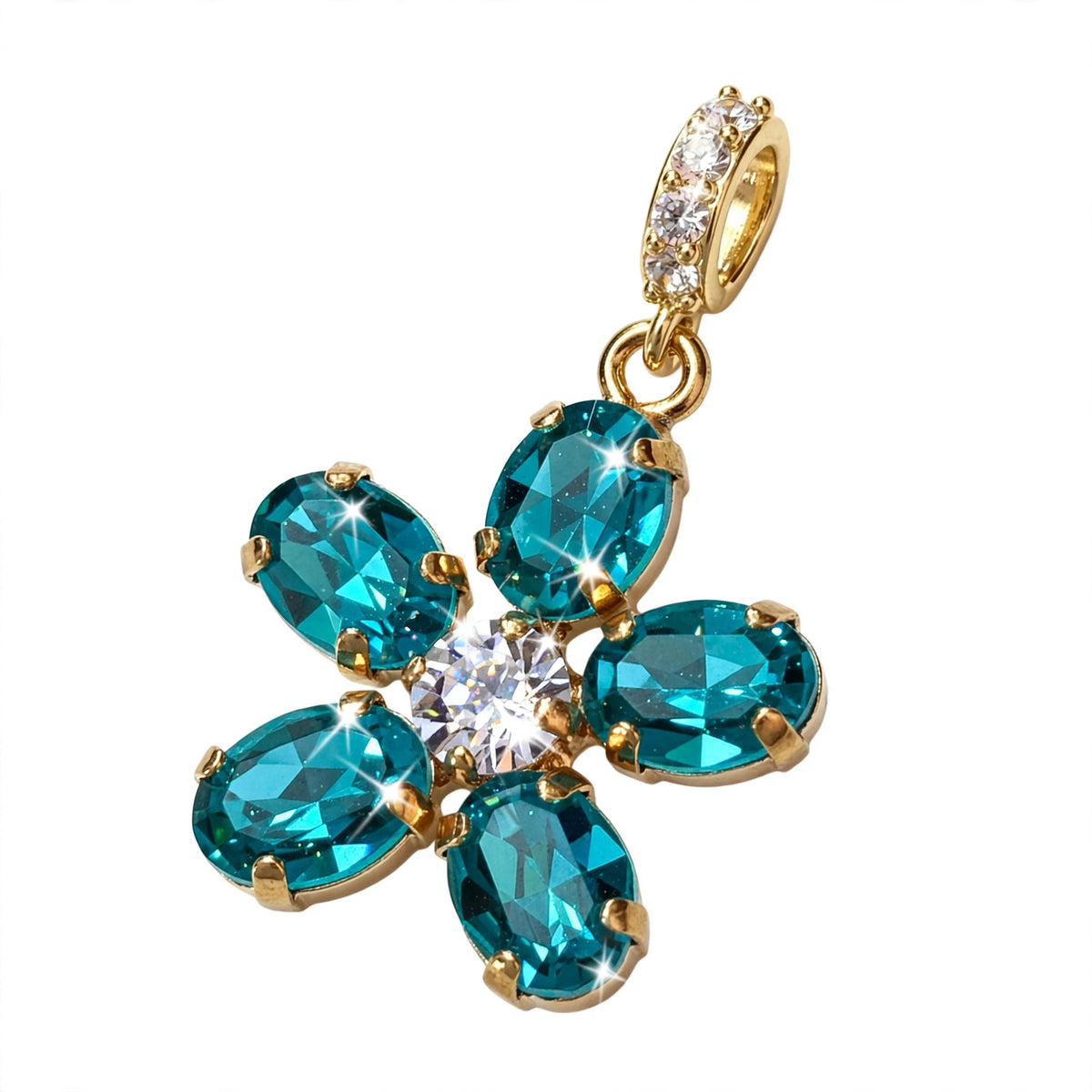 The Pendant of Reverie Fluette teal pendant detail — Mink & Davernay