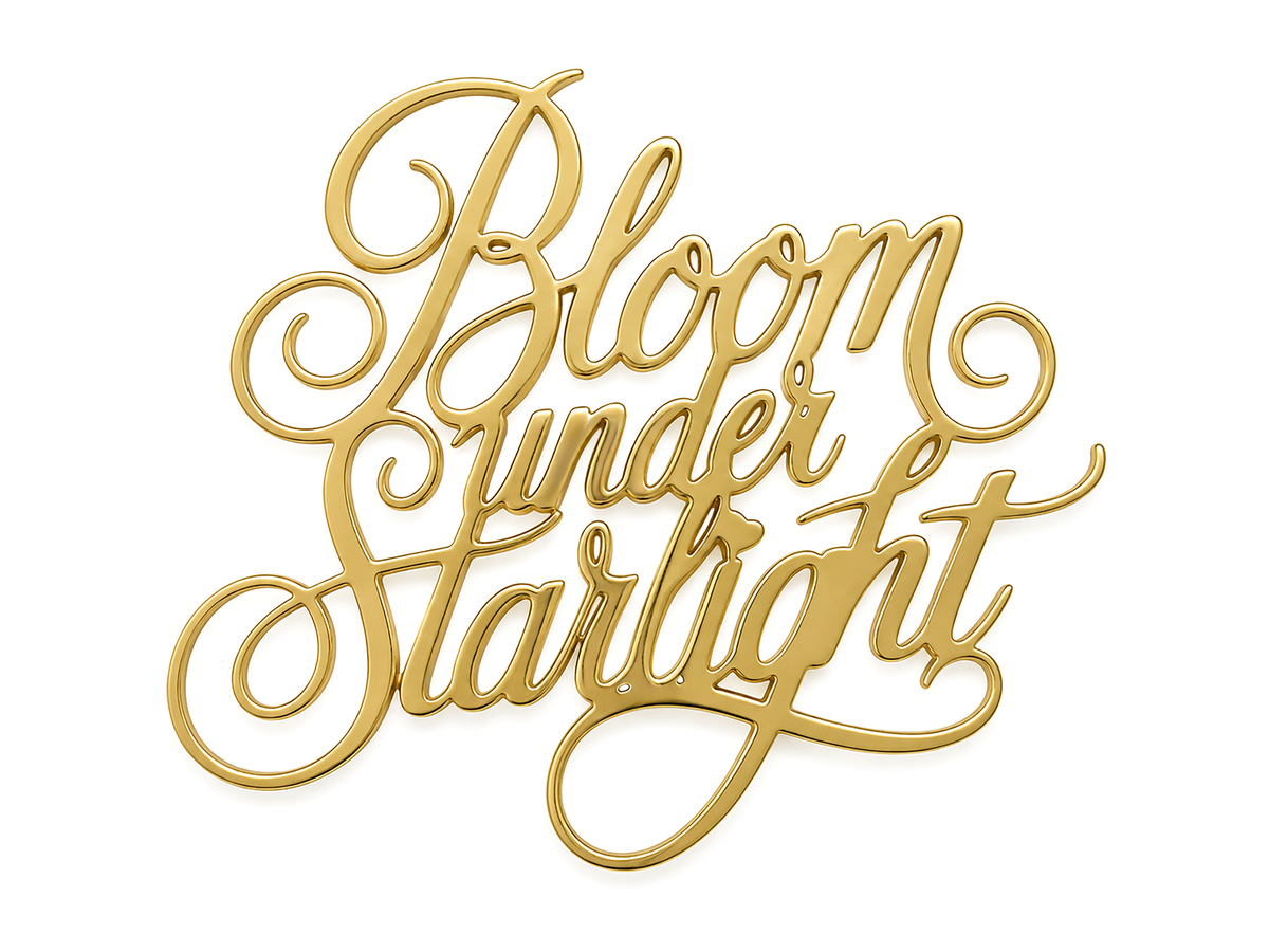 Bloom under Starlight Gold Enamel Pin