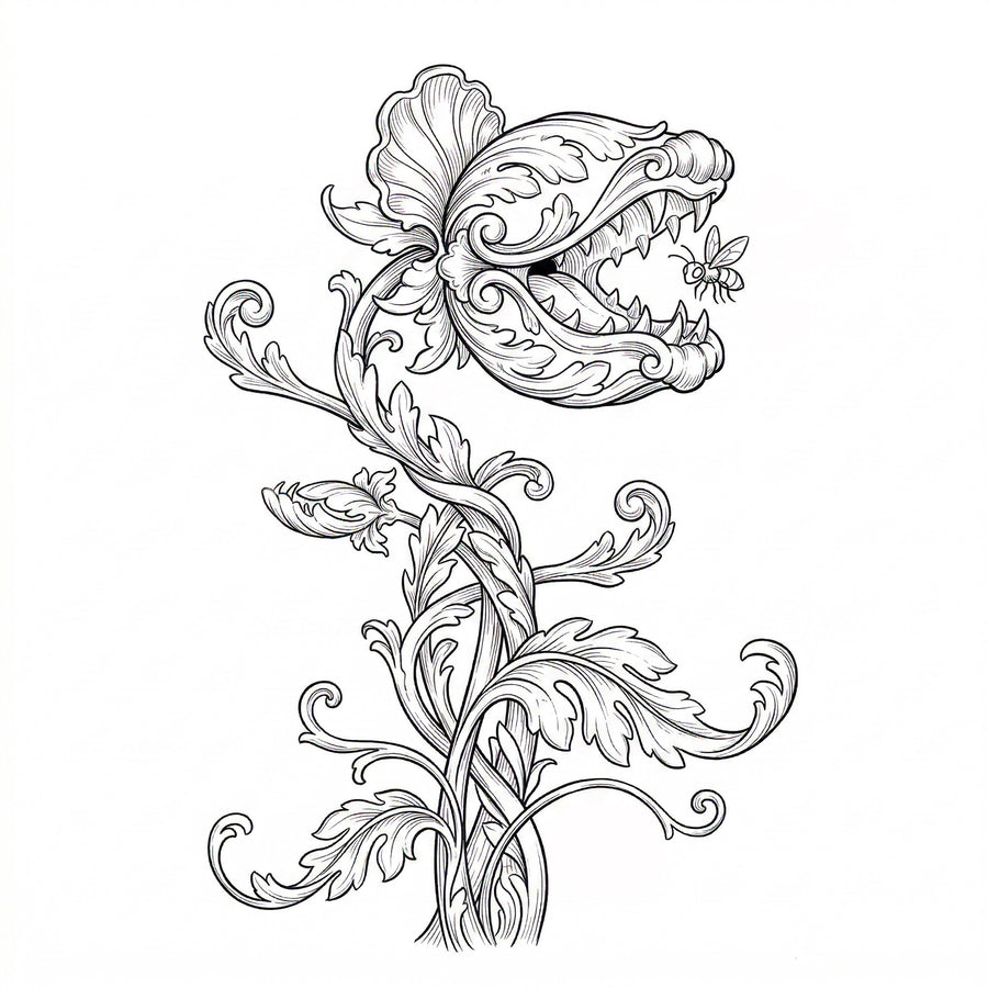FLORA CARNIVORA COLORING PAGE