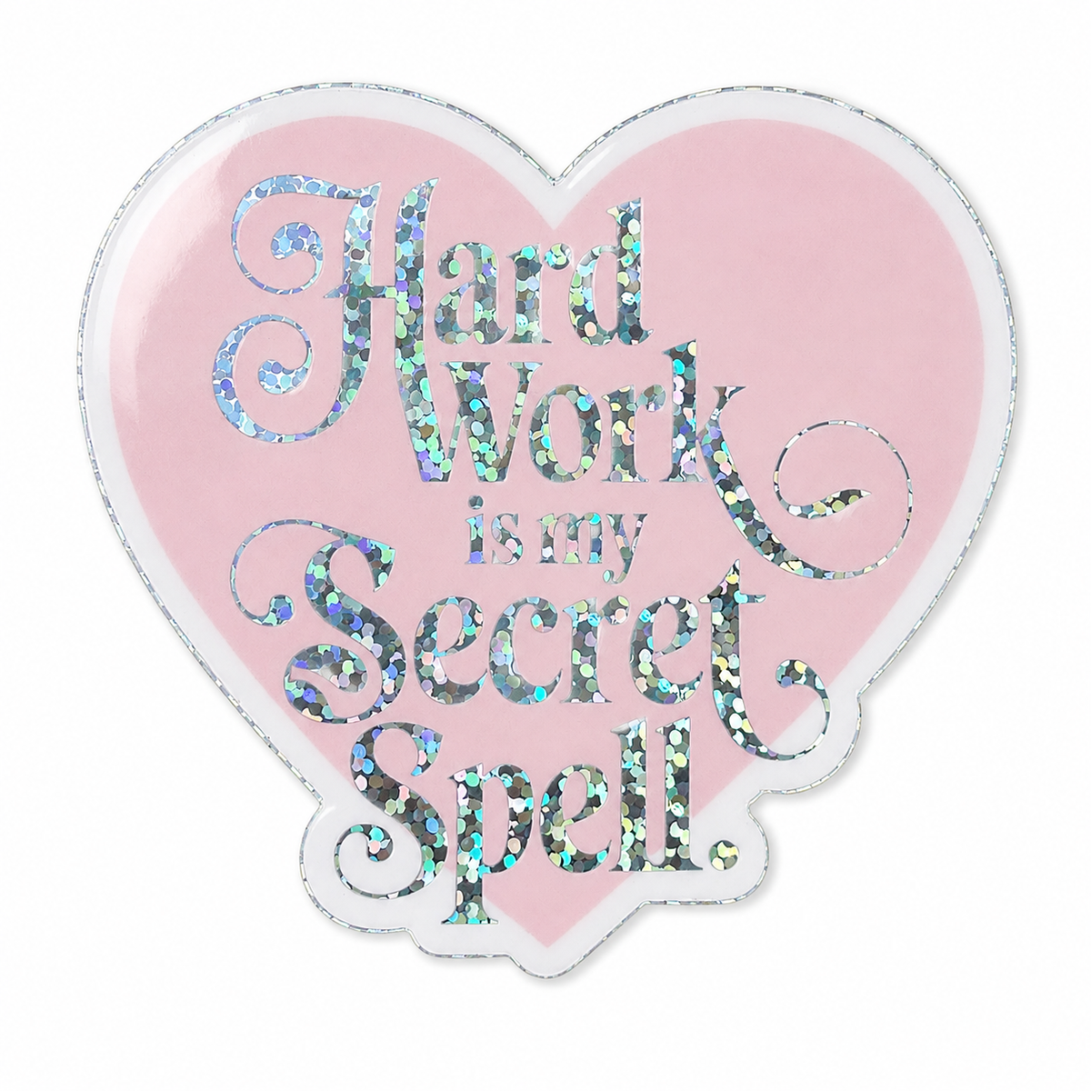 “Hard Work Is My Secret Spell” Sparkling Paper Charm