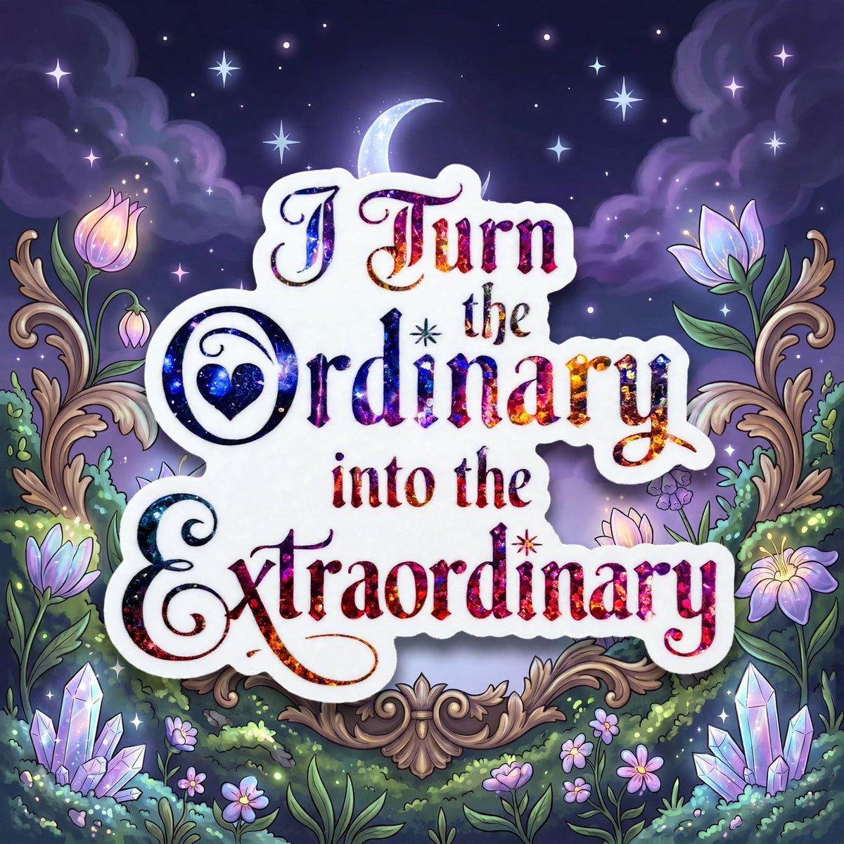 “I Turn the Ordinary into the Extraordinary” Sparkling Paper Charm