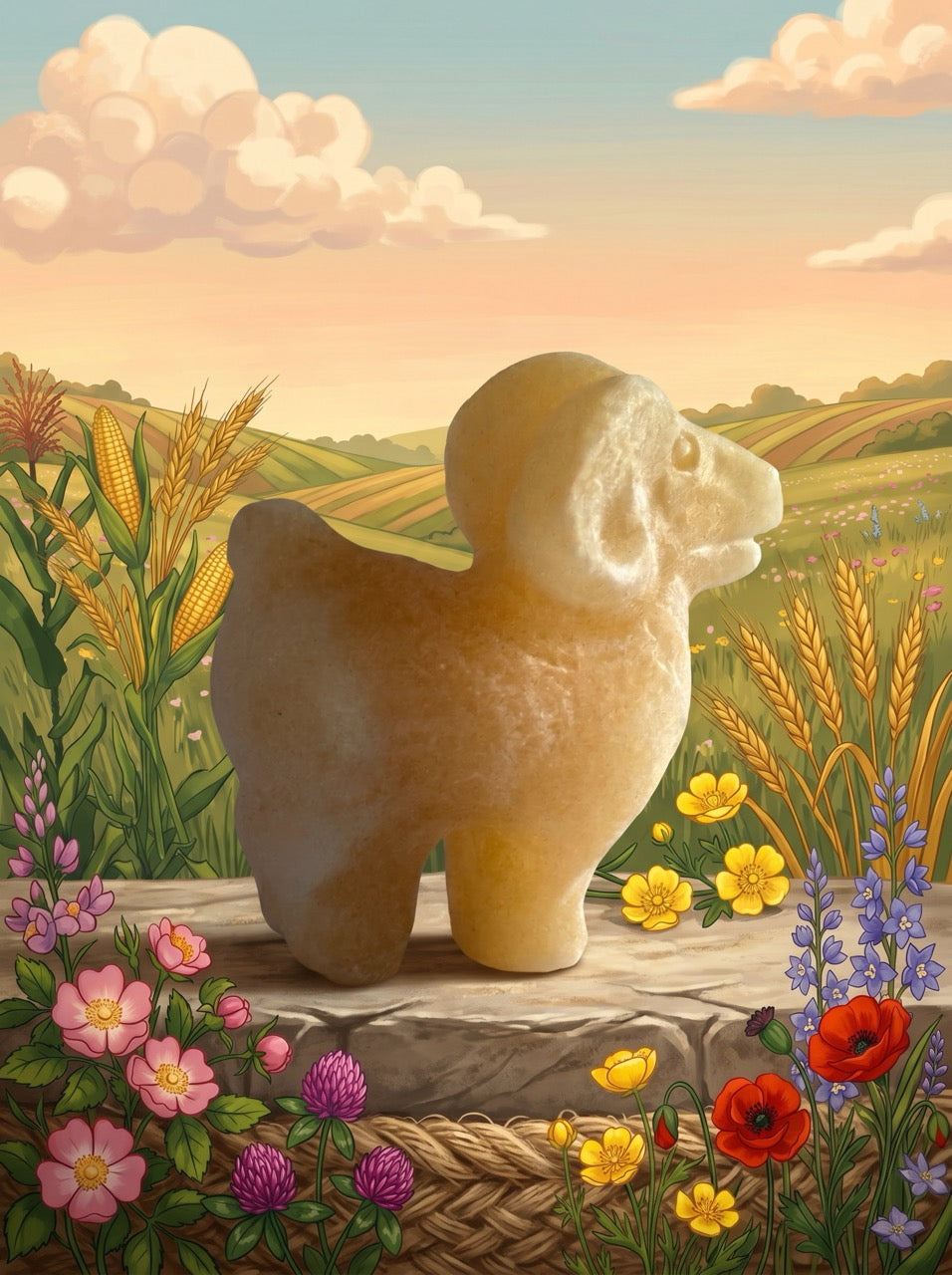 Honey Calcite Ram Sculpture Collector's Piece