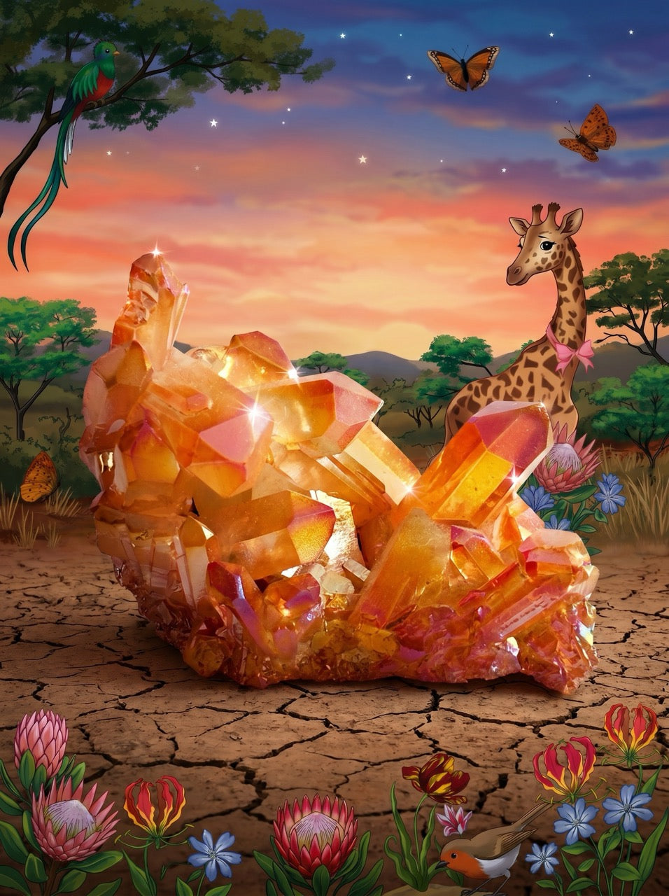 Golden Savanna Cluster Quartz – Collector's Piece