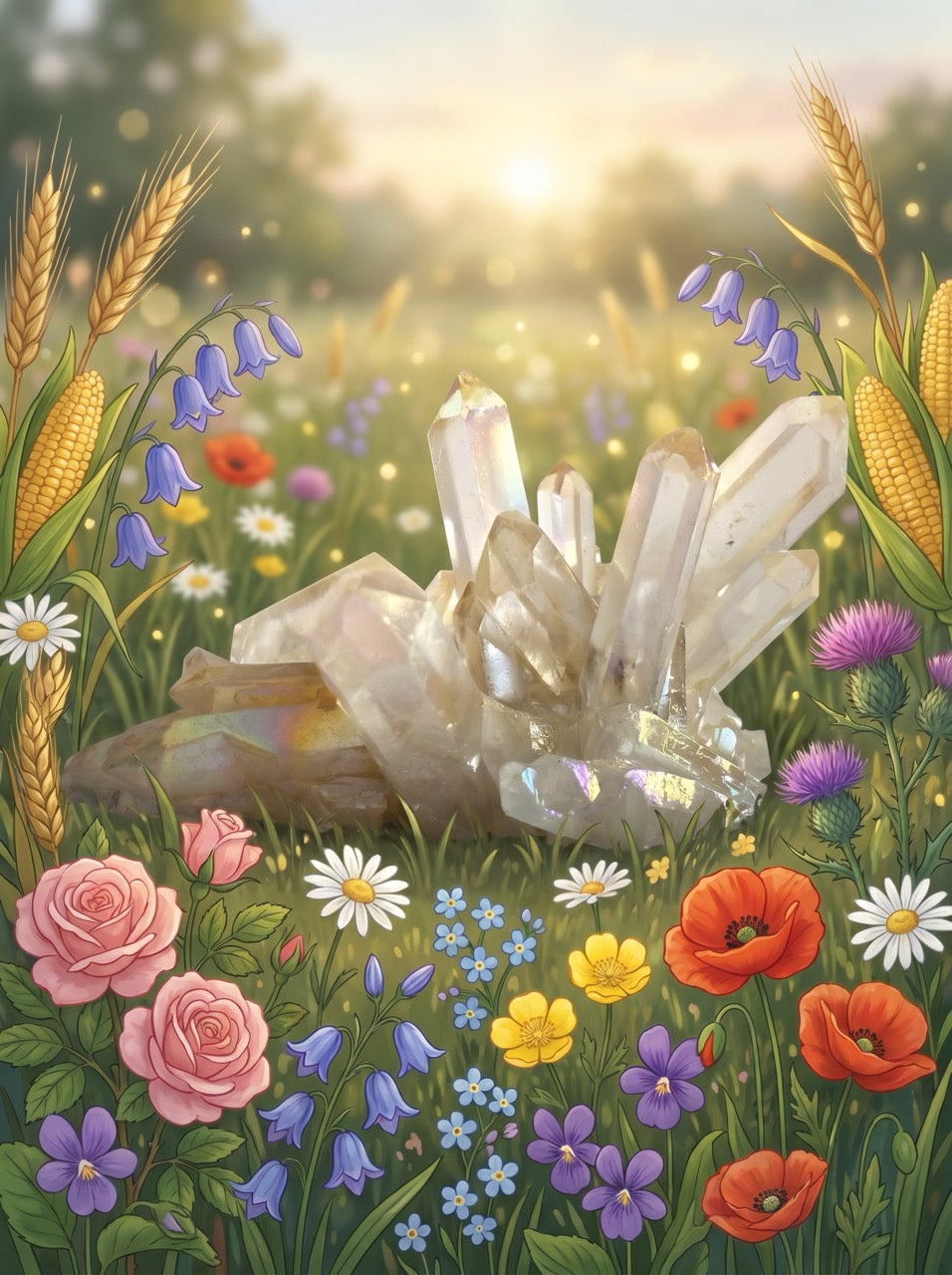 Meadow Pearl Quartz Crystal Cluster – Collector's Piece