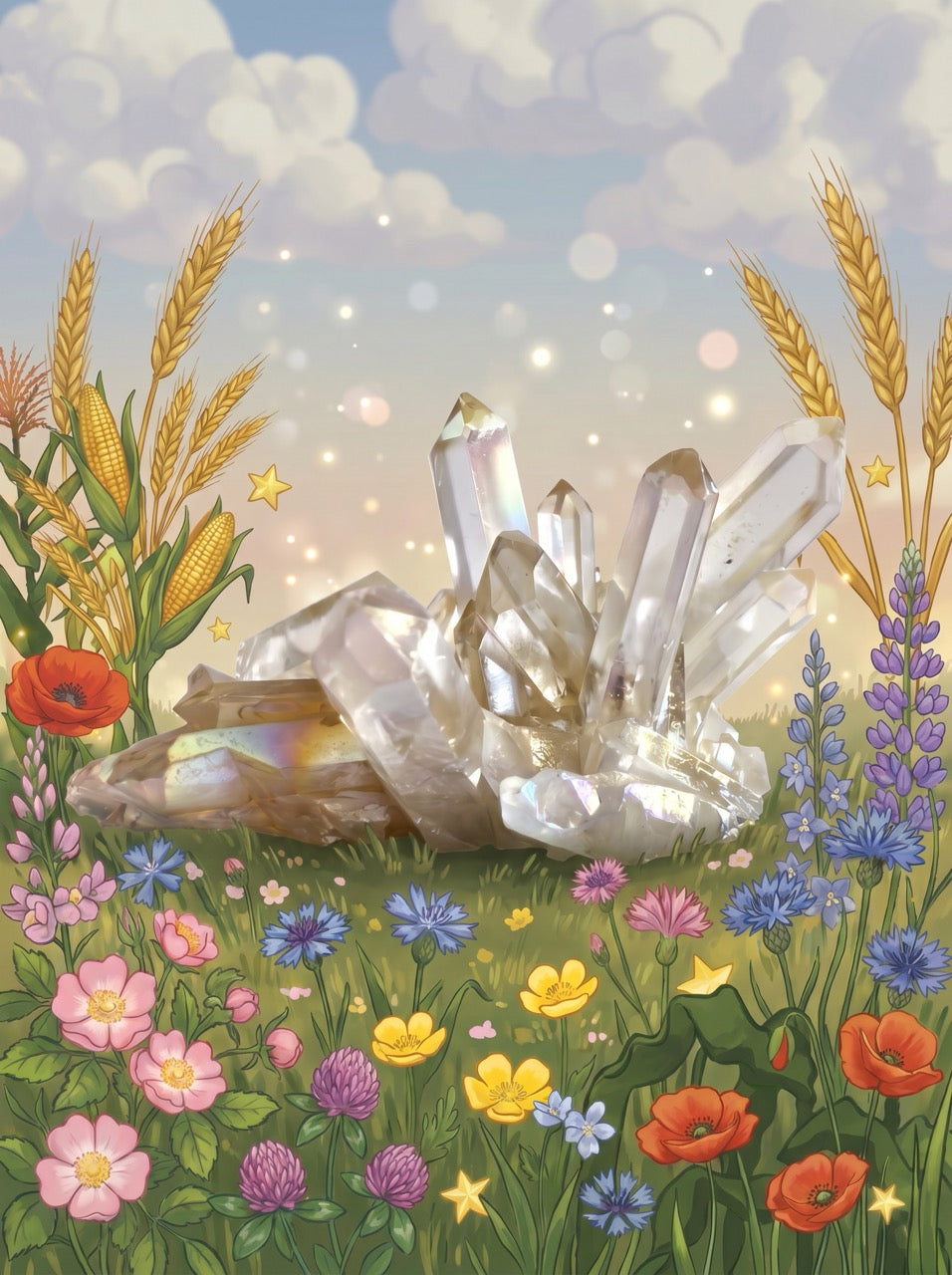 Meadow Pearl Quartz Crystal Cluster – Collector's Piece
