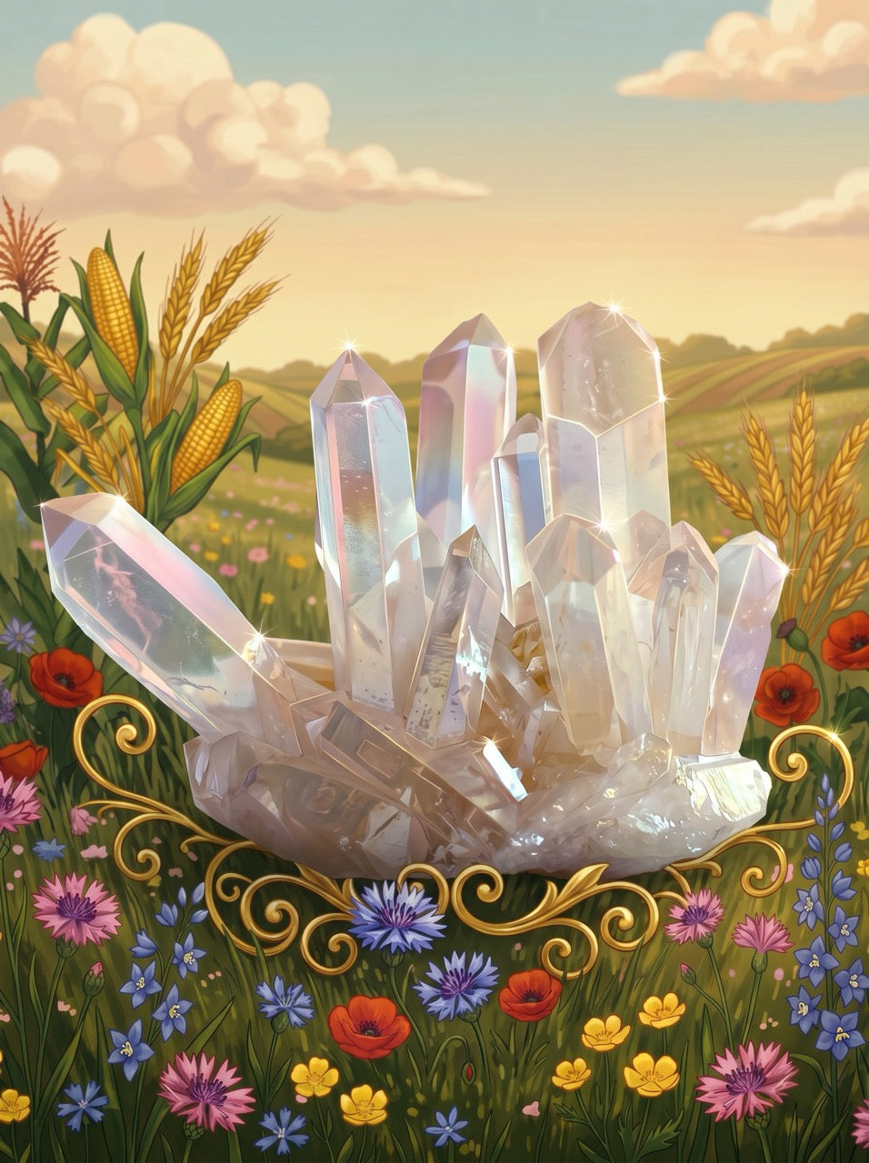 Meadow Pearl Quartz Crystal Cluster – Collector's Piece