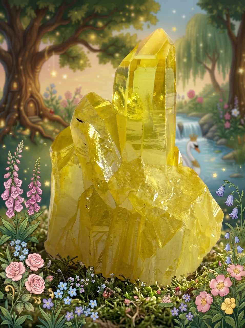 Sunlit Quartz Crystal Cluster – Collector's Piece