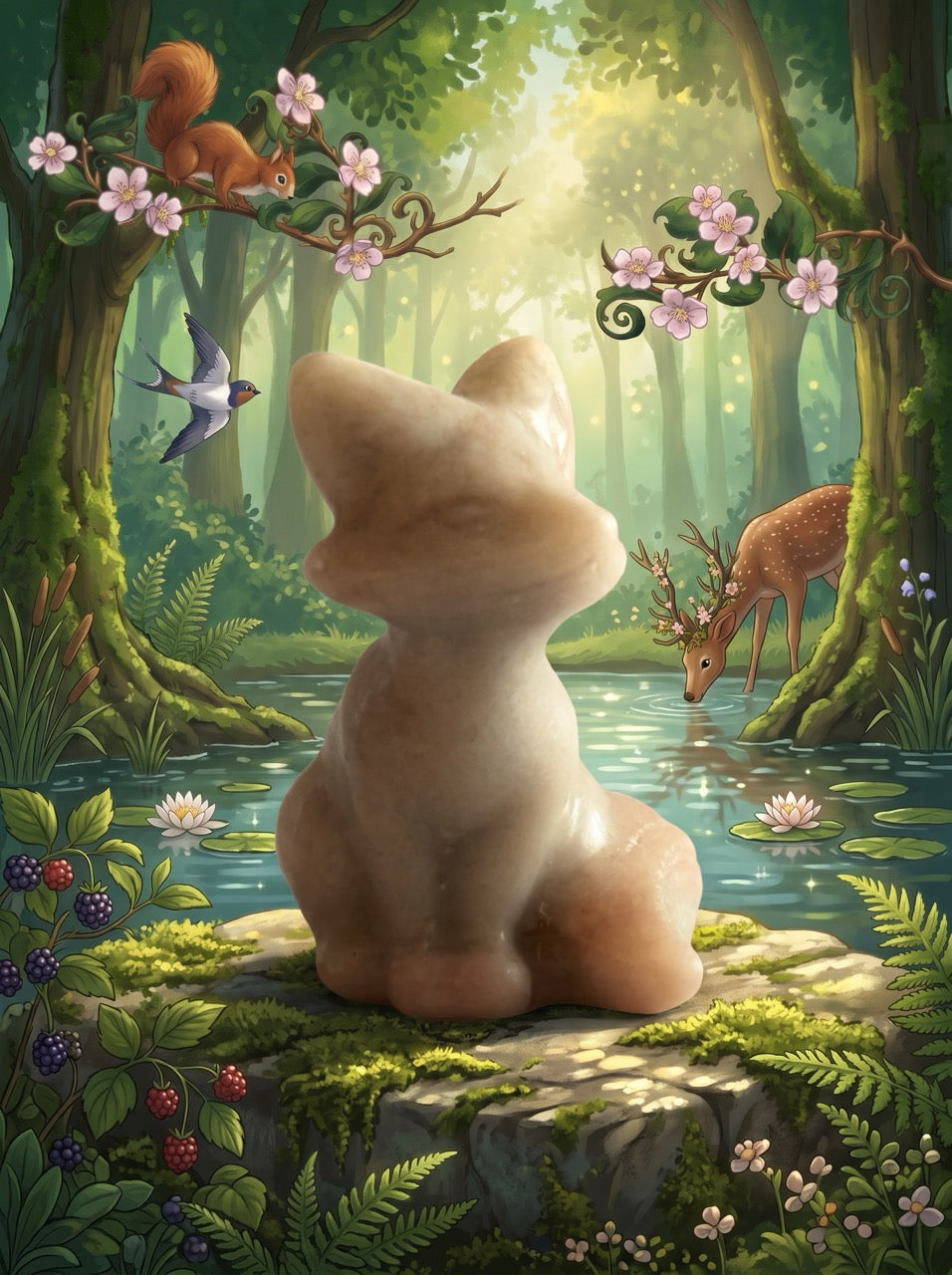 Forest Spirit Fox Sculpture Collector's Piece