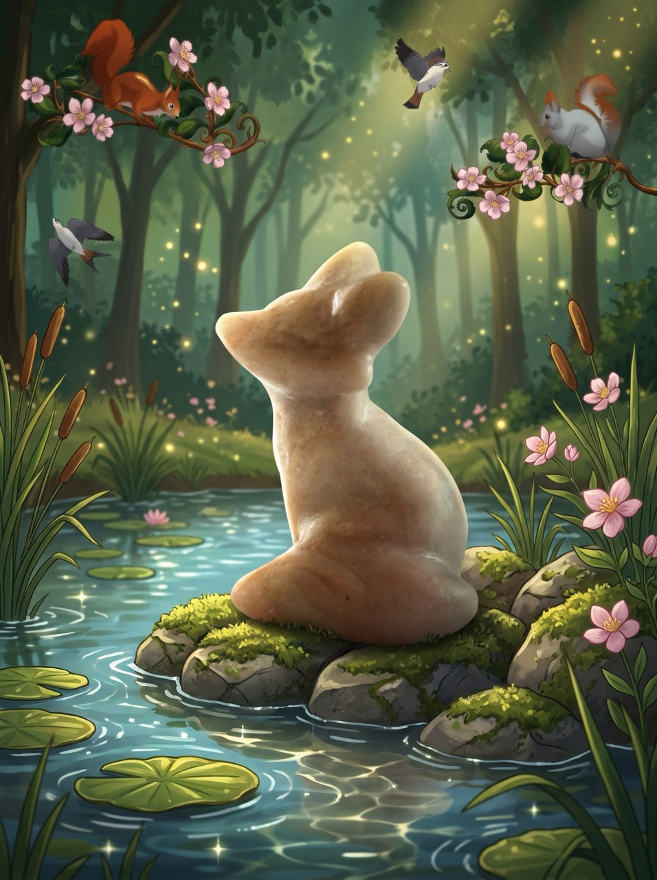 Forest Spirit Fox Sculpture Collector's Piece