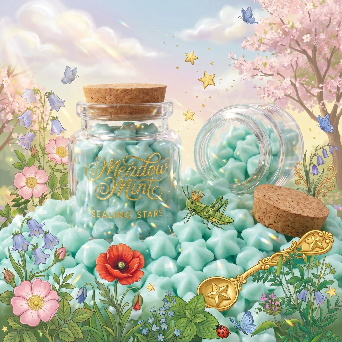 Meadow Mint Sealing Stars – Wax Sealing Beads
