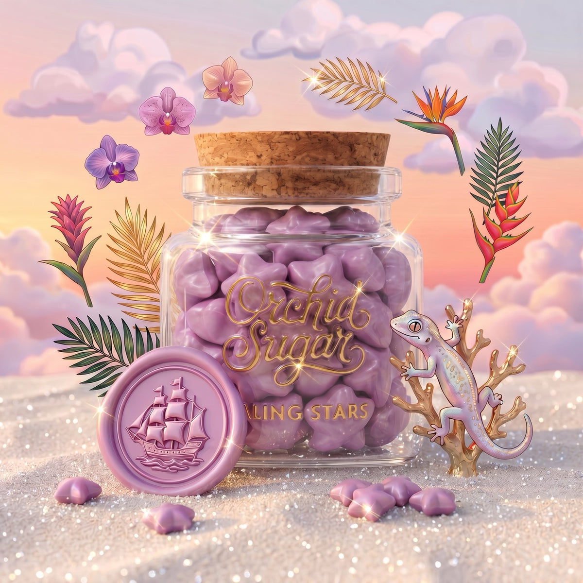 Orchid Sugar Sealing Stars – Wax Sealing Beads