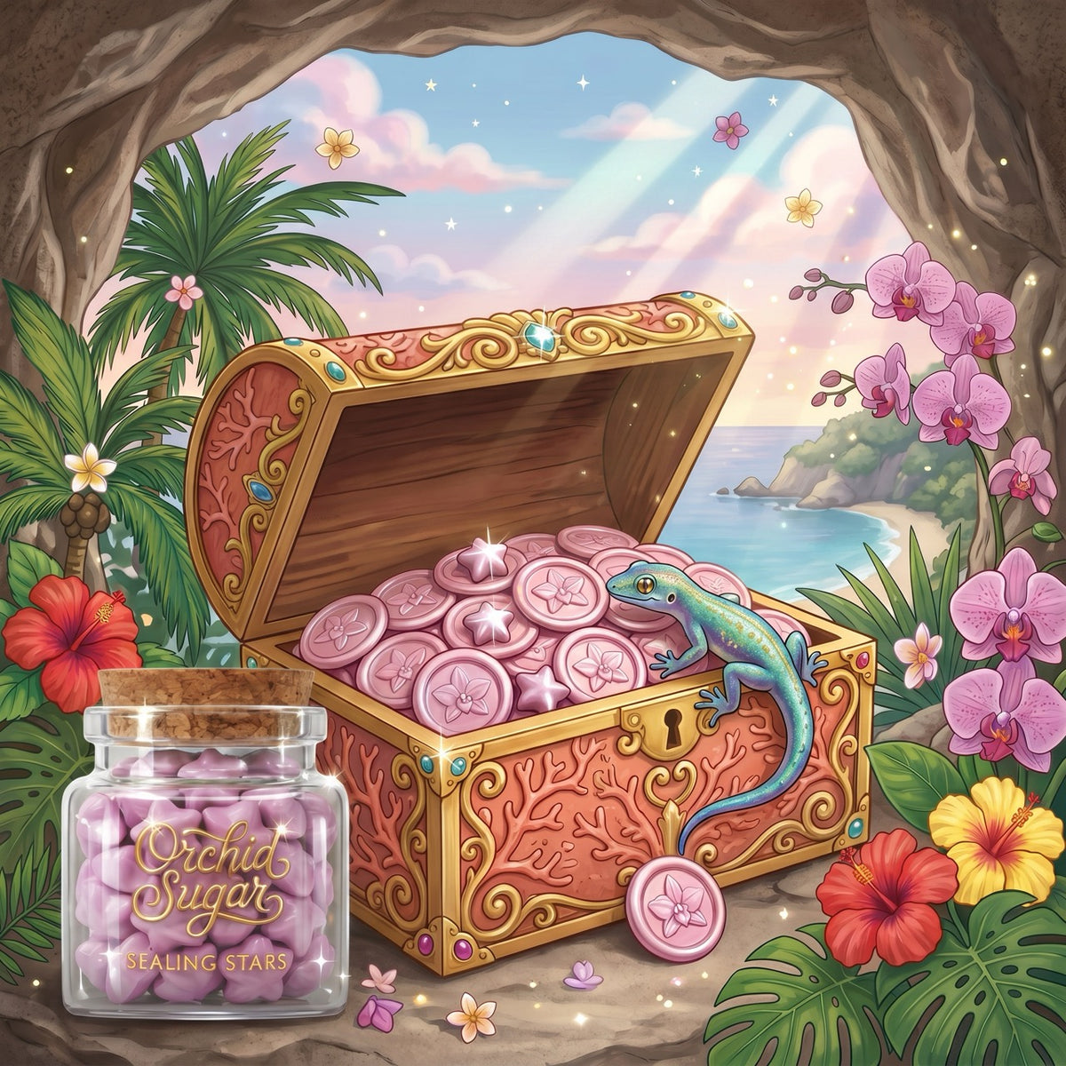 Orchid Sugar Sealing Stars – Wax Sealing Beads