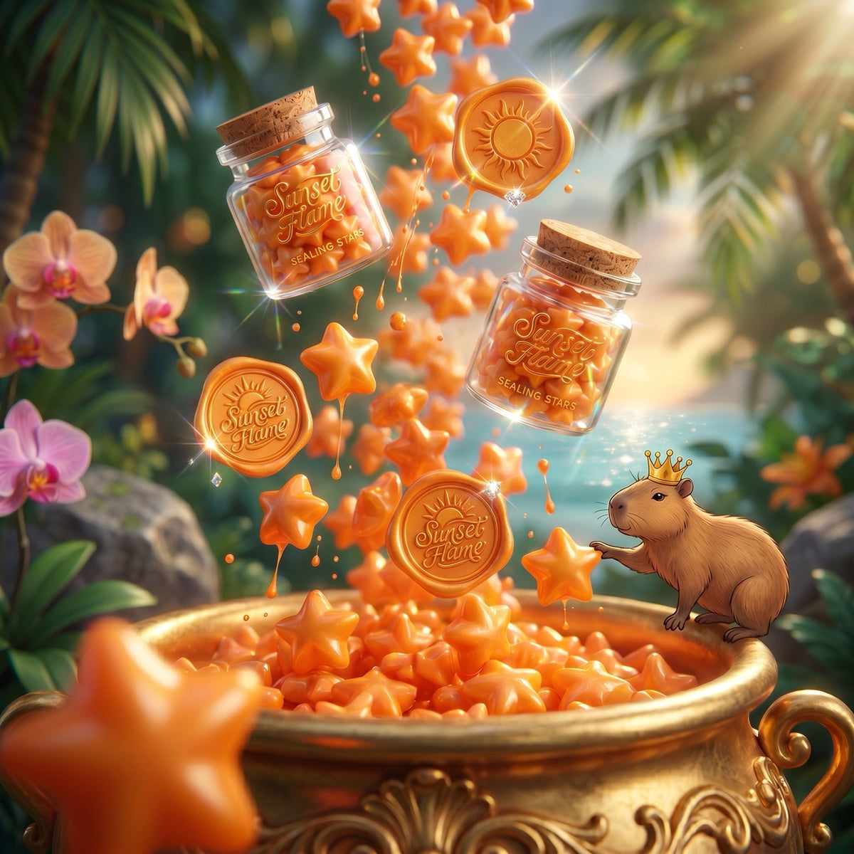 Sunset Flame Sealing Stars – Wax Sealing Beads