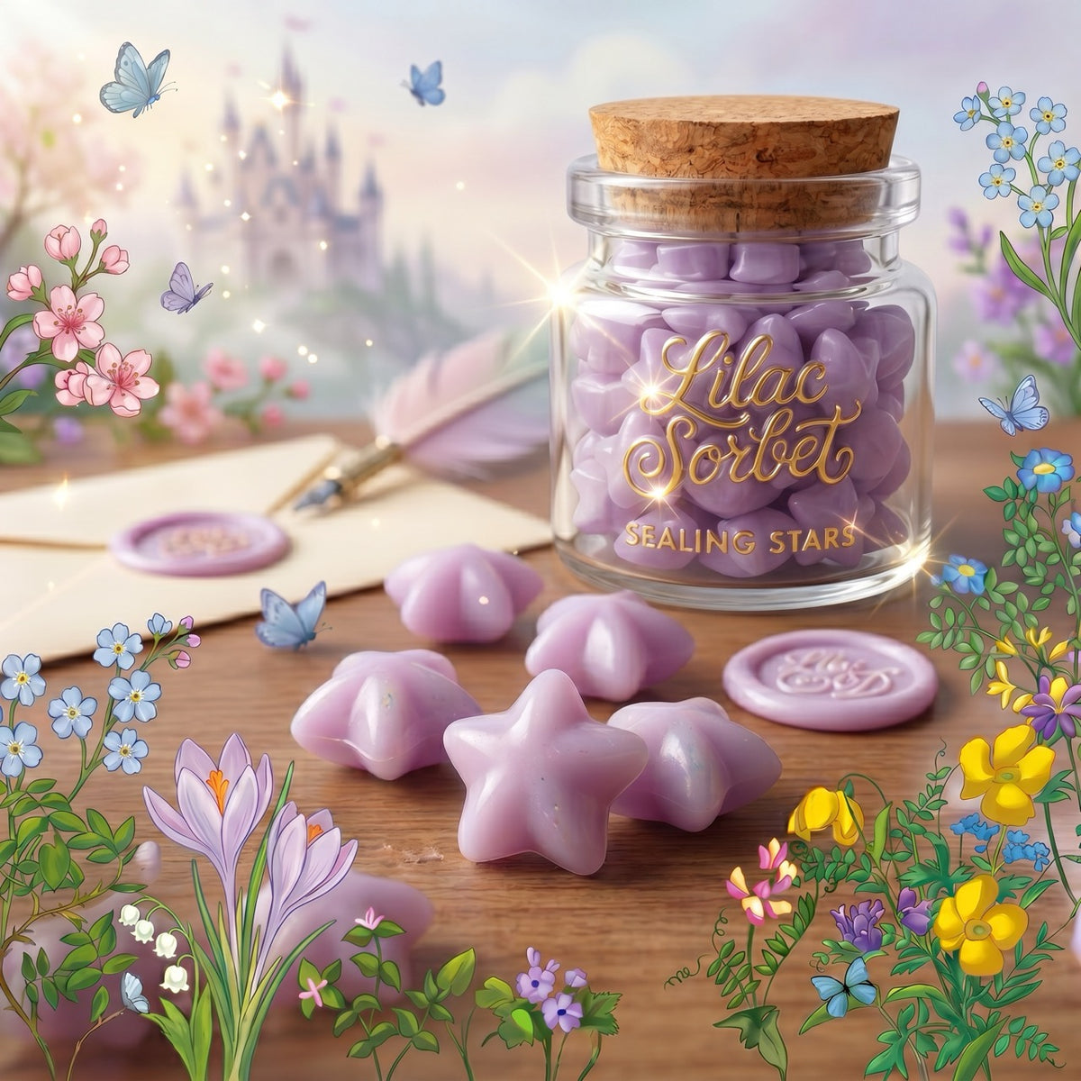 Lilac Sorbet Sealing Stars – Wax Sealing Beads