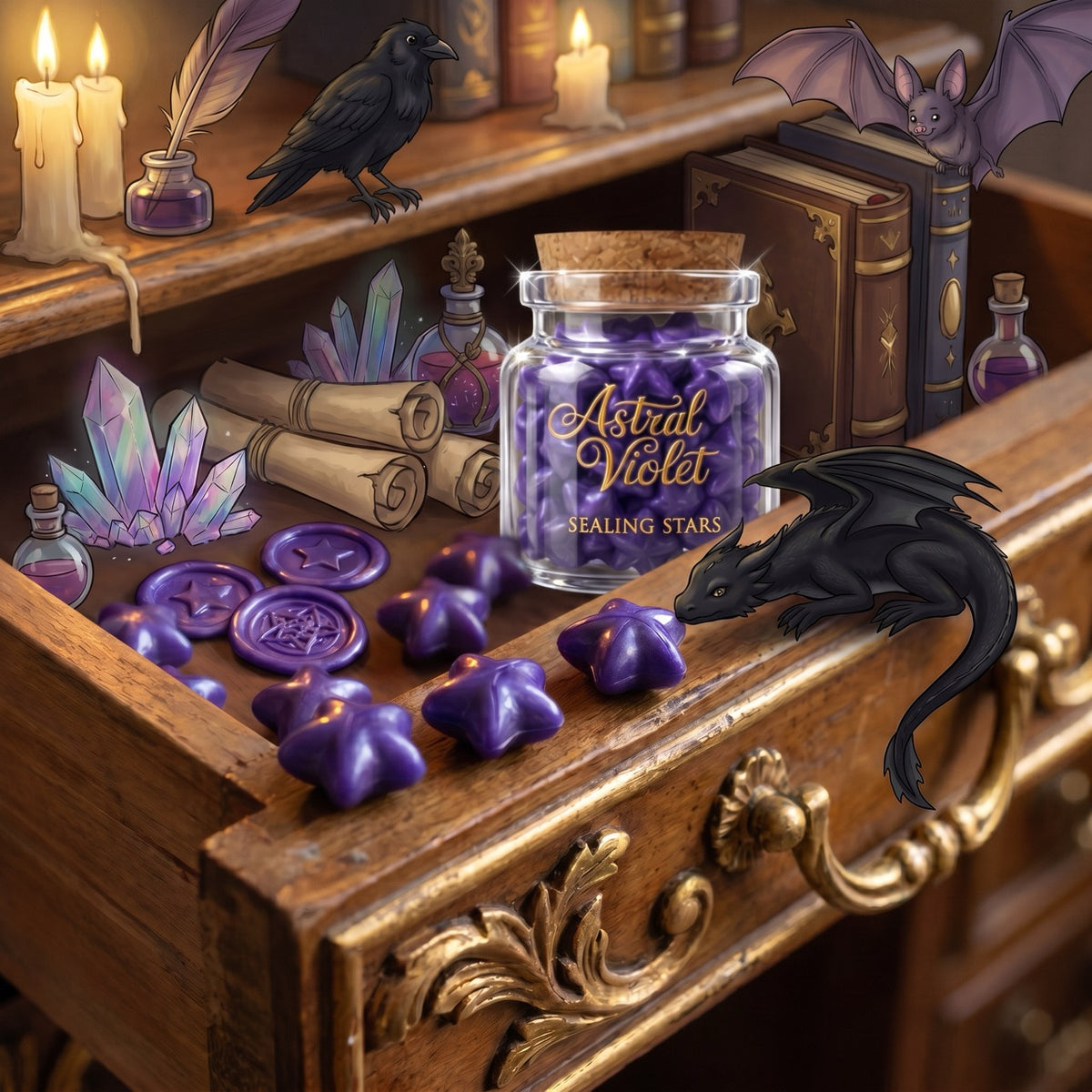 Astral Violet Sealing Stars – Wax Sealing Beads