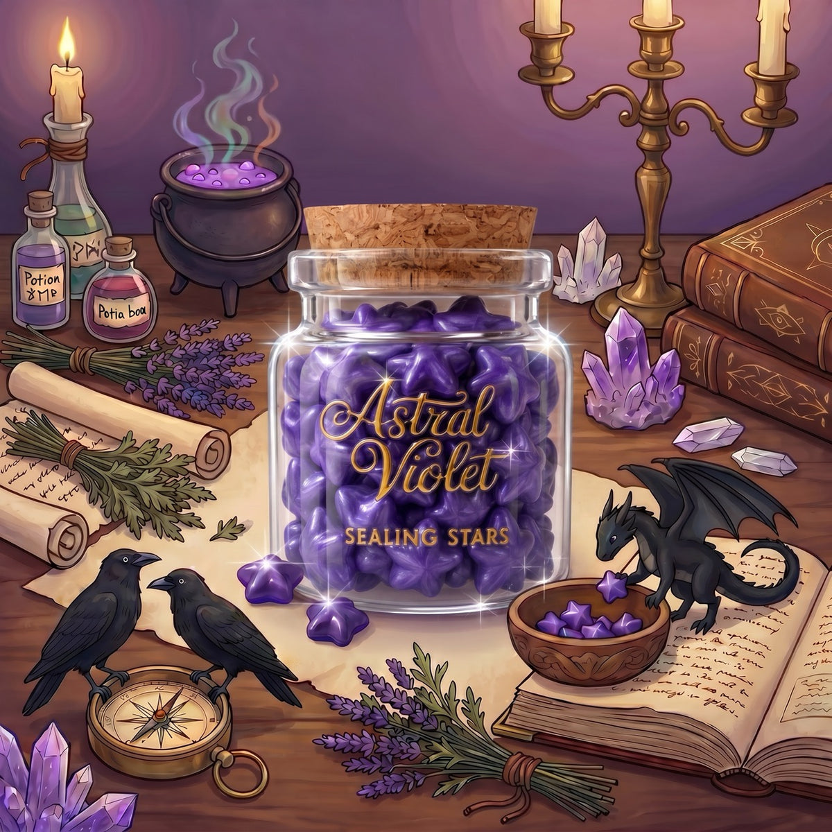 Astral Violet Sealing Stars – Wax Sealing Beads