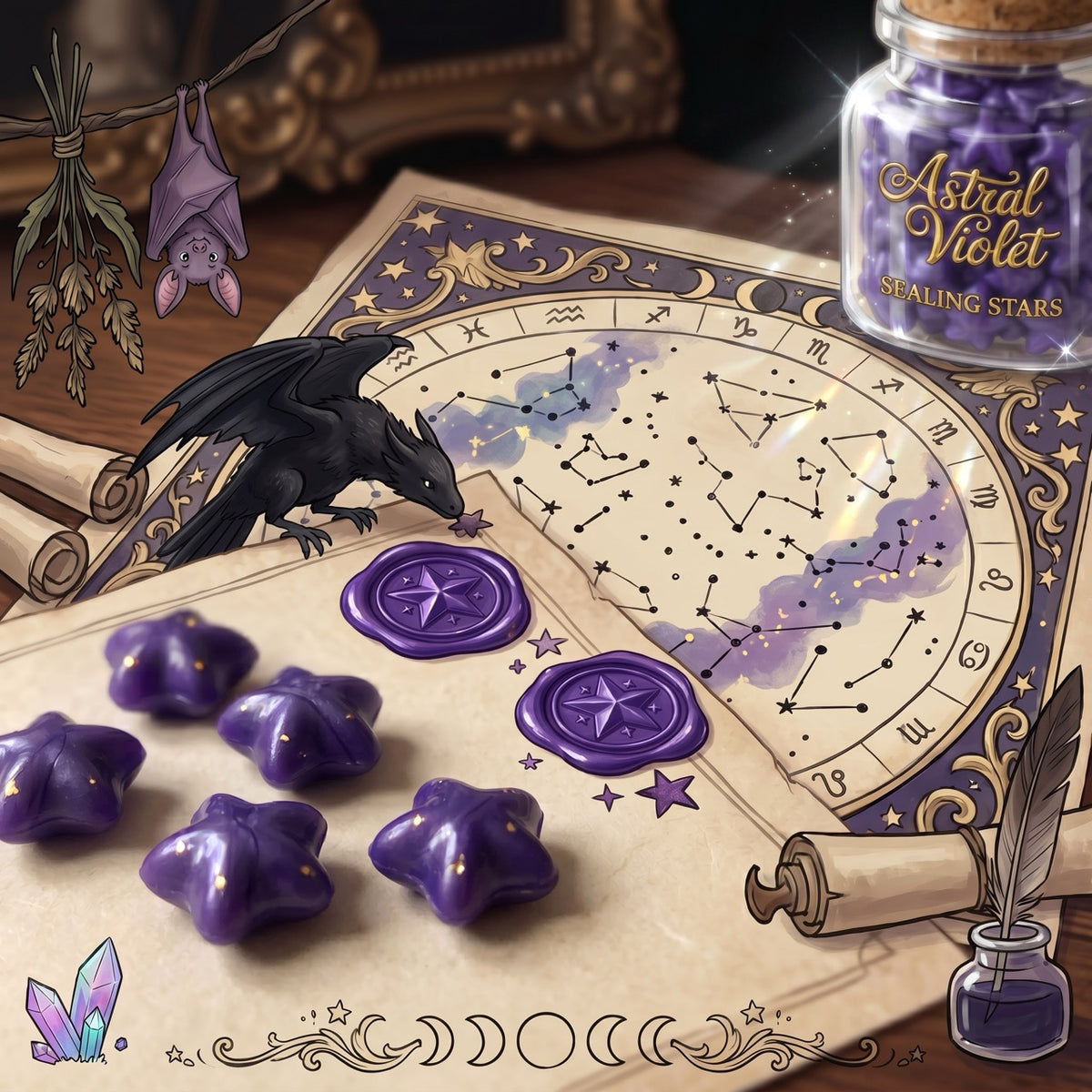 Astral Violet Sealing Stars – Wax Sealing Beads