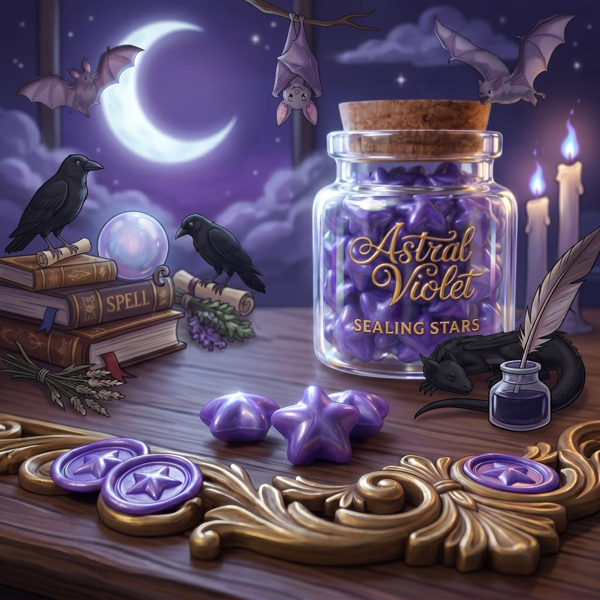 Astral Violet Sealing Stars – Wax Sealing Beads