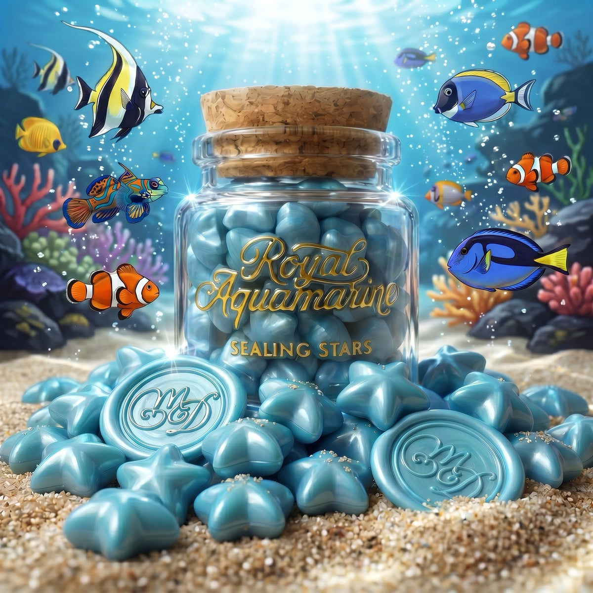 Royal Aquamarine Sealing Stars – Wax Sealing Beads