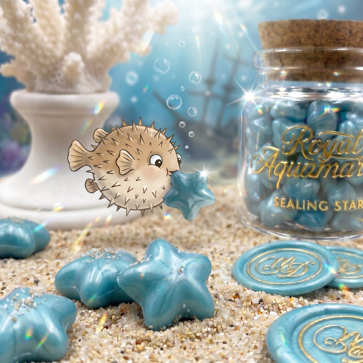 Royal Aquamarine Sealing Stars – Wax Sealing Beads