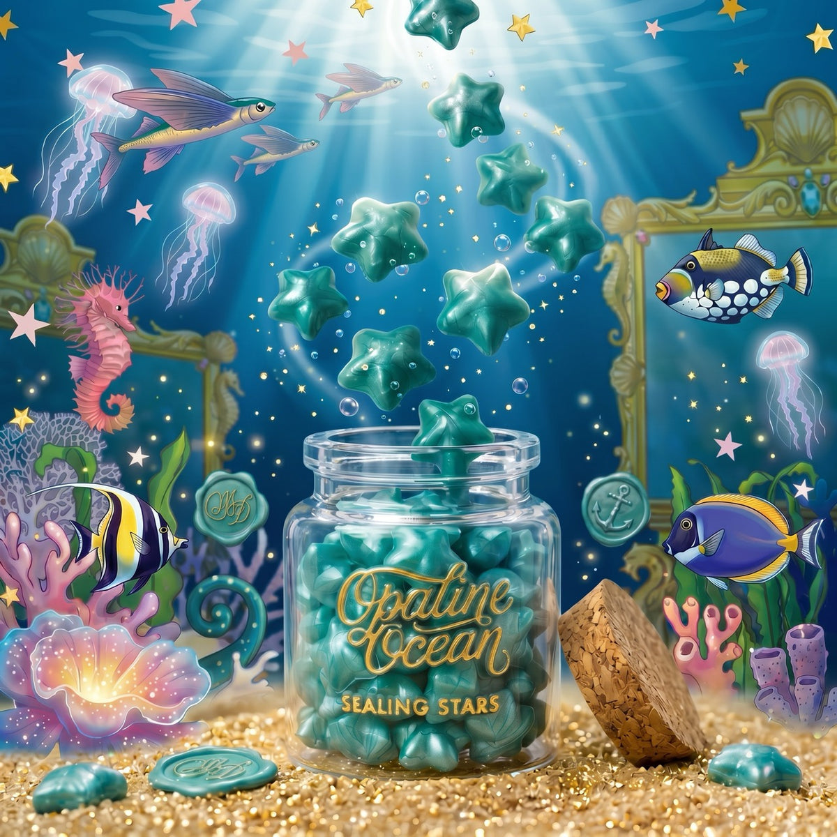 Opaline Ocean Sealing Stars – Wax Sealing Beads