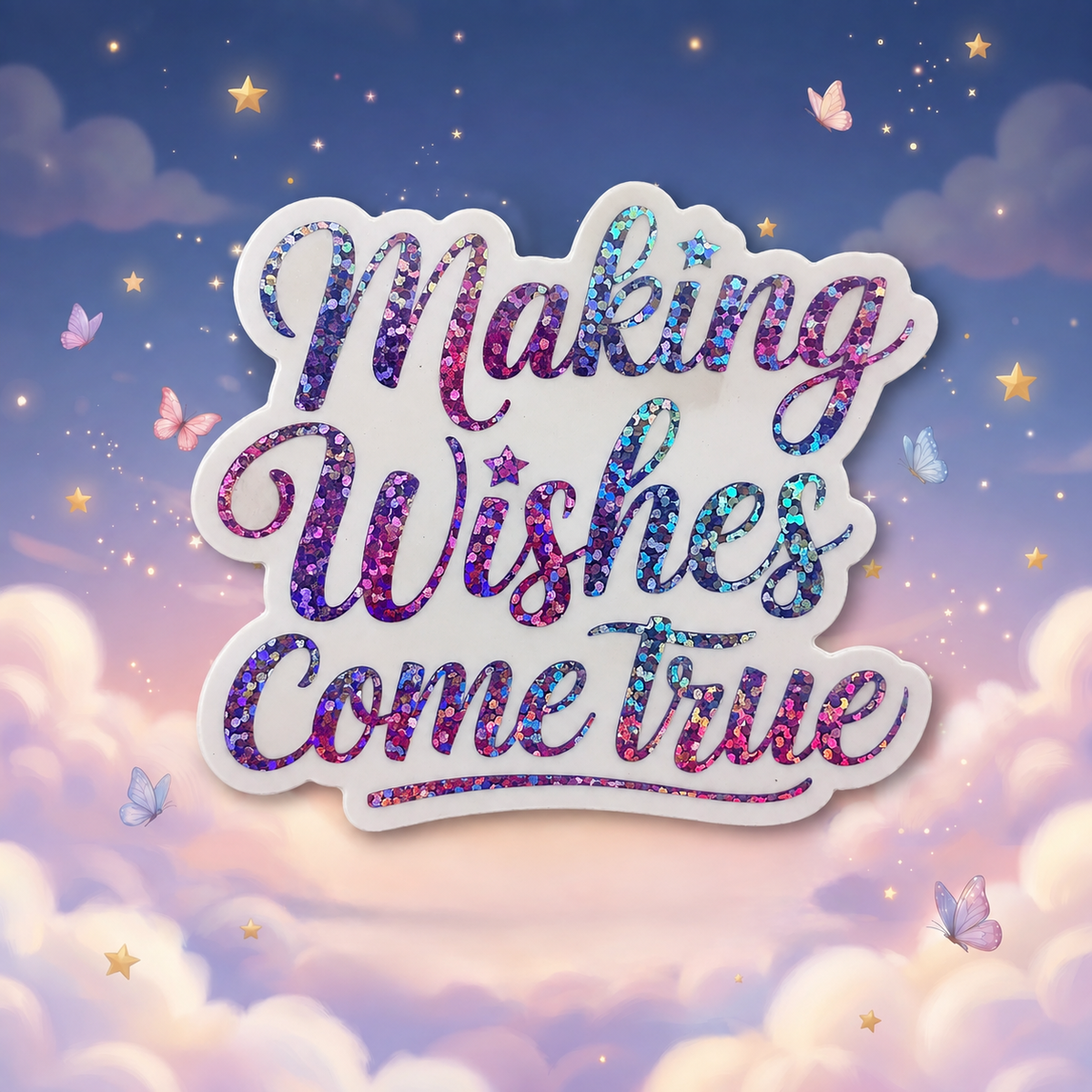 “Making Wishes Come True” Sparkling Paper Charm