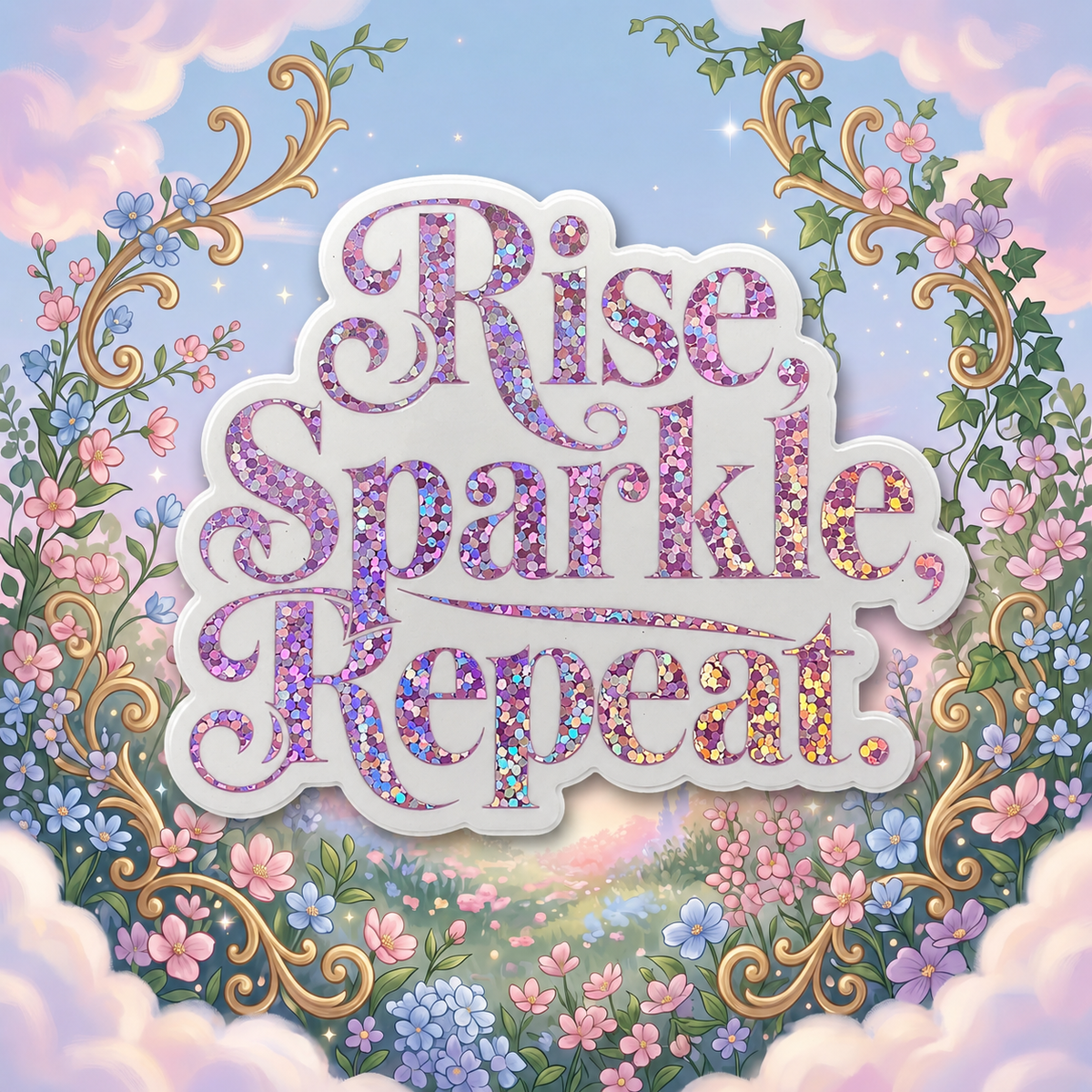 “Rise, Sparkle, Repeat” Sparkling Paper Charm