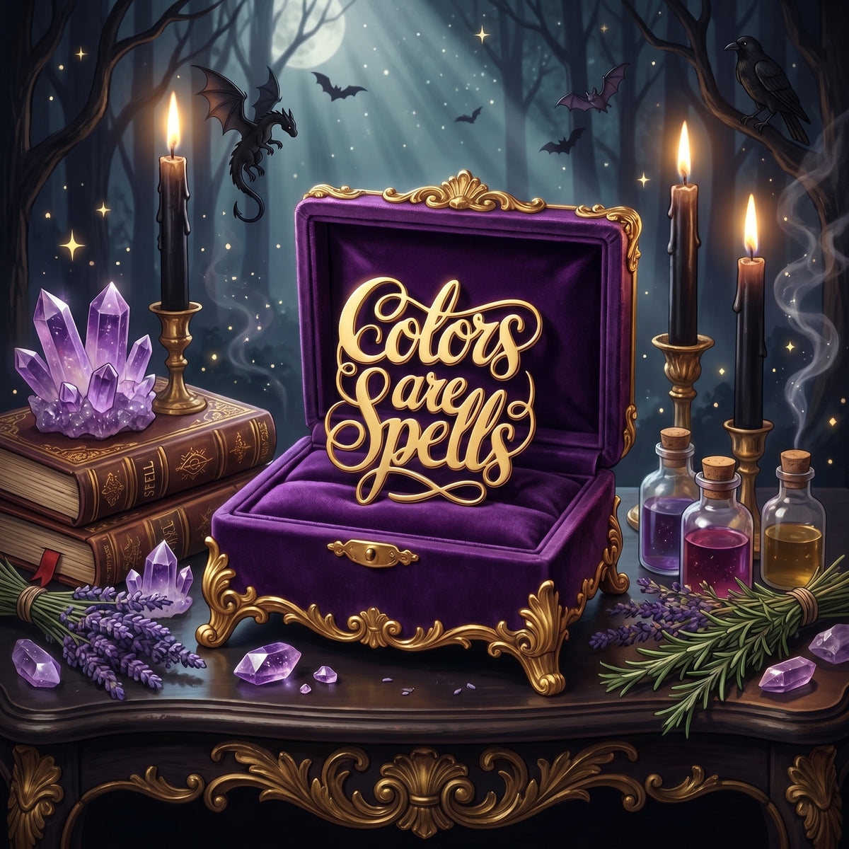 Colors are Spells Gold Enamel Pin