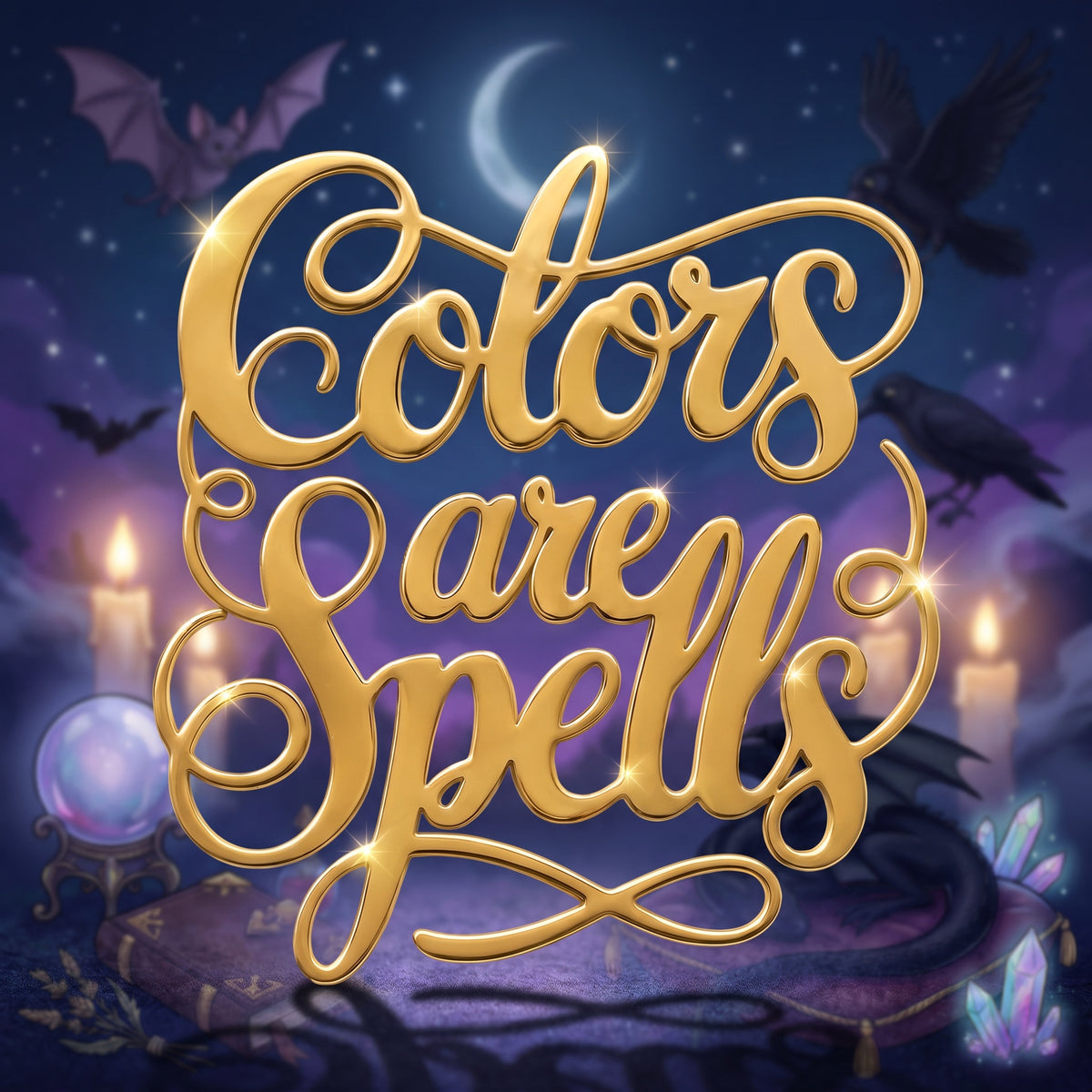 Colors are Spells Gold Enamel Pin