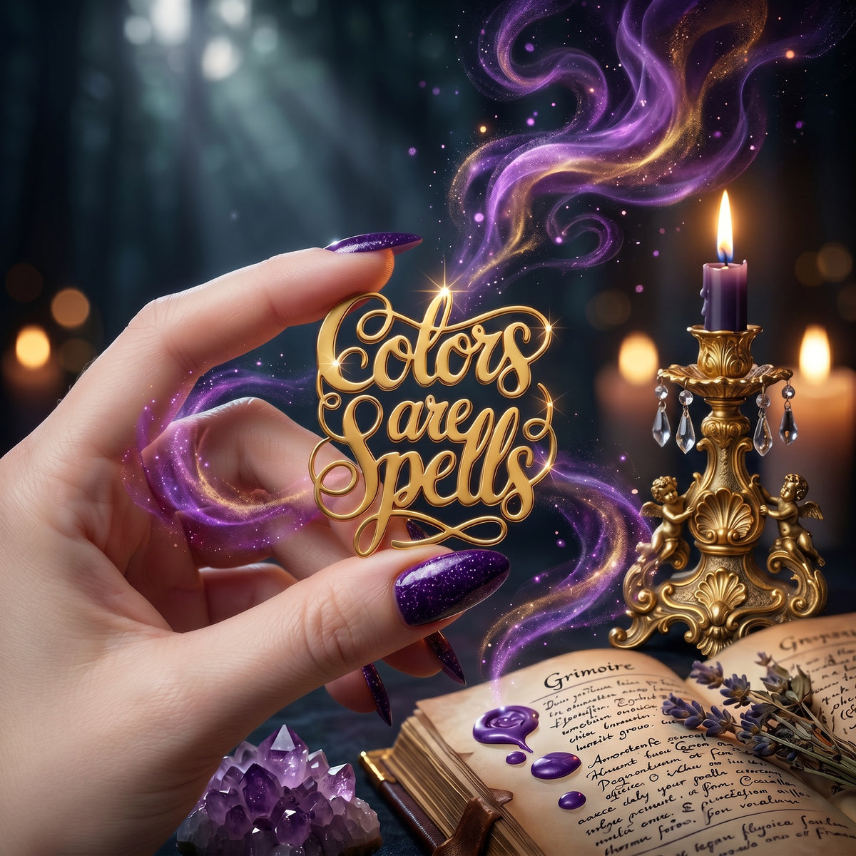 Colors are Spells Gold Enamel Pin