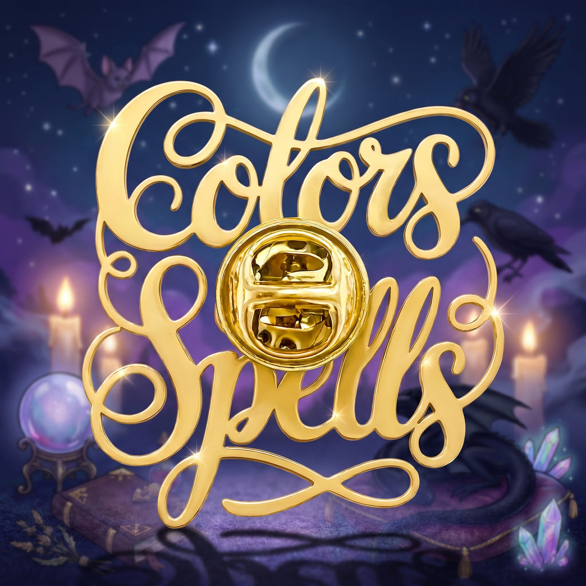 Colors are Spells Gold Enamel Pin