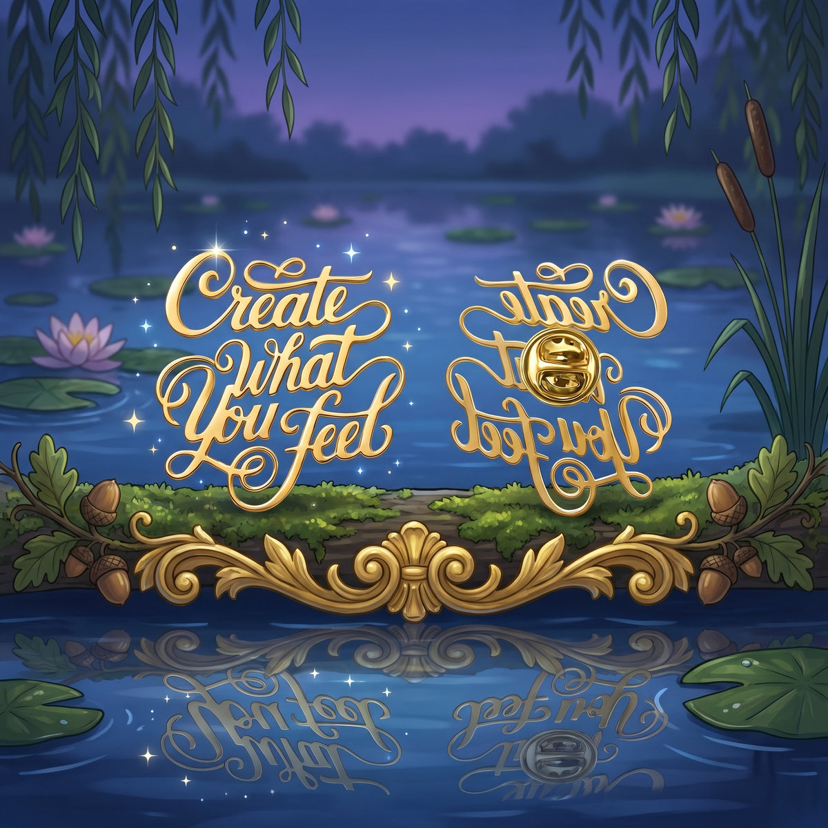 Create What You Feel Gold Enamel Pin