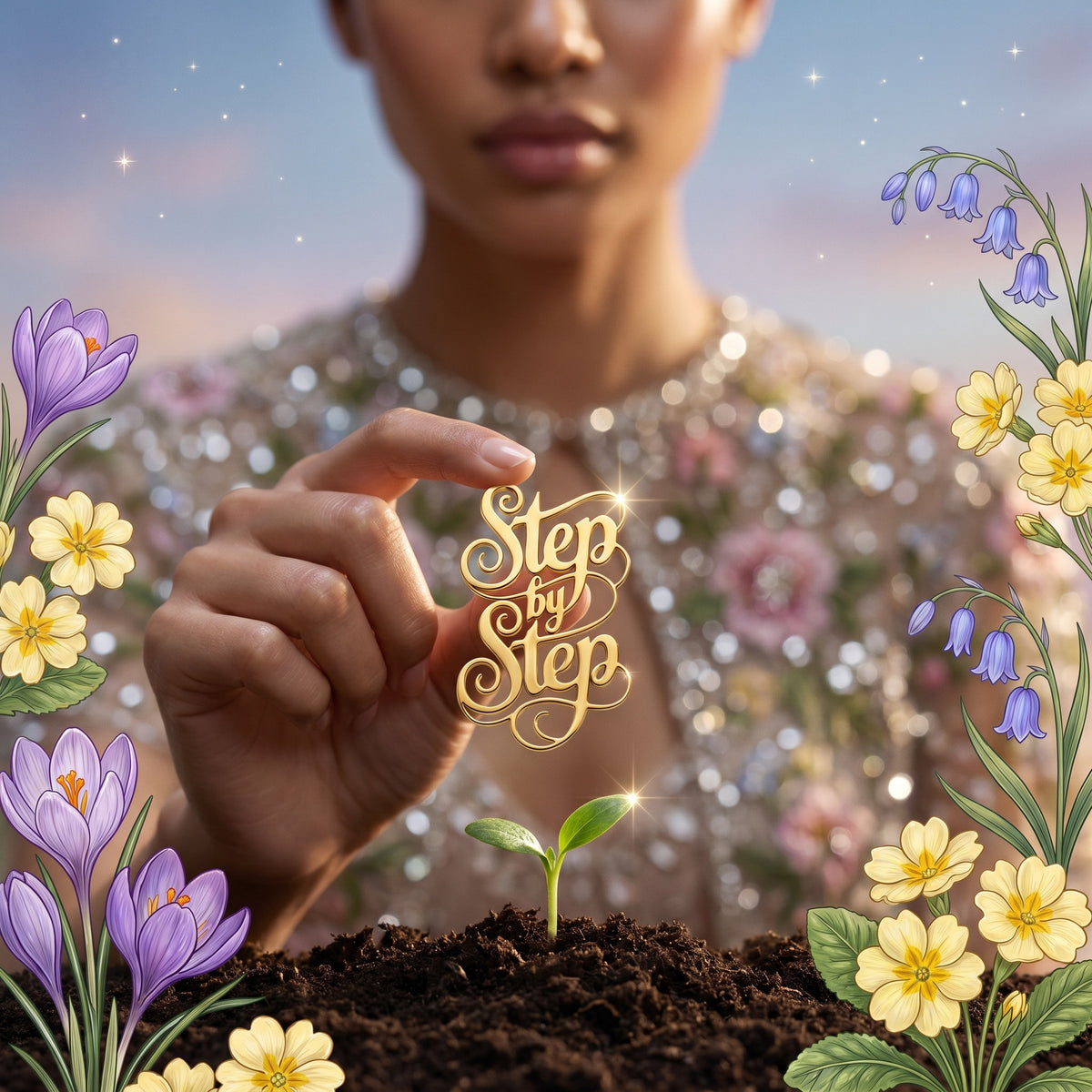 Step by Step Gold Enamel Pin